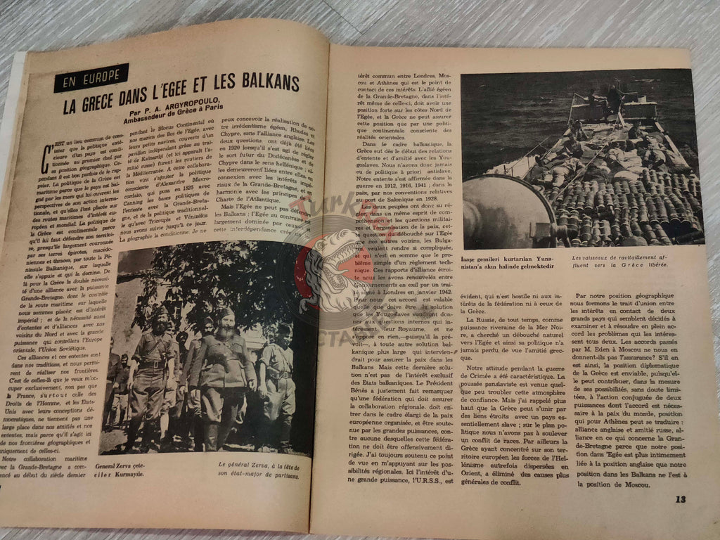 Realite 1944 British Propaganda Mag Turkish Turkey French Greece Corinth Canal WW2 era Stafford Cripps Germany