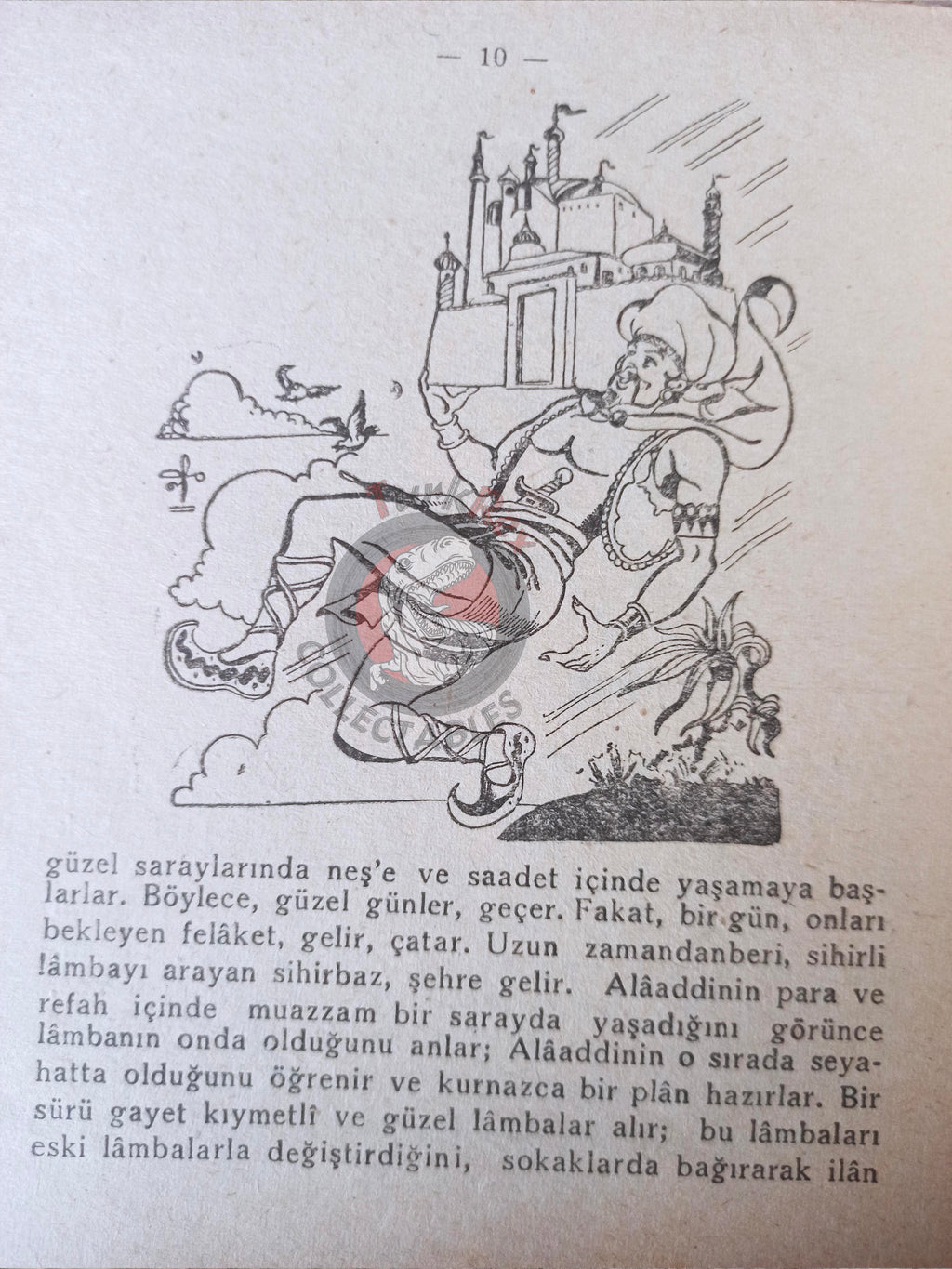Aladdin and the Magic Lamp 1963 Turkish Book Turkey 1001 Nights Illustrated