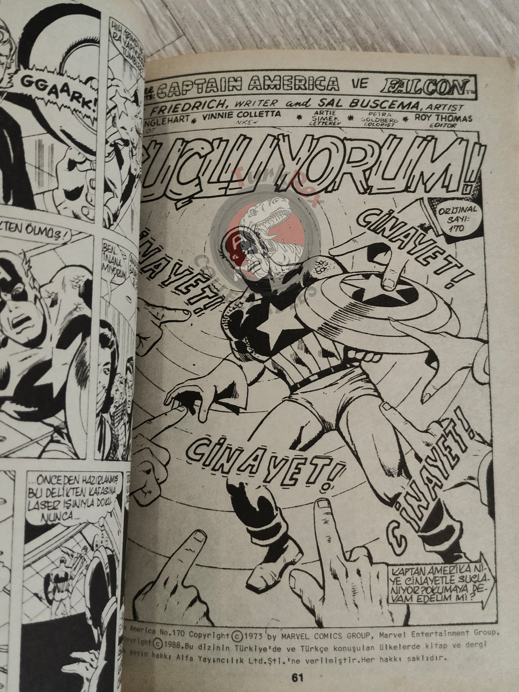Captain America – Issue #4 1988 Turkish Comic Turkey #167 #168 #169 #170
