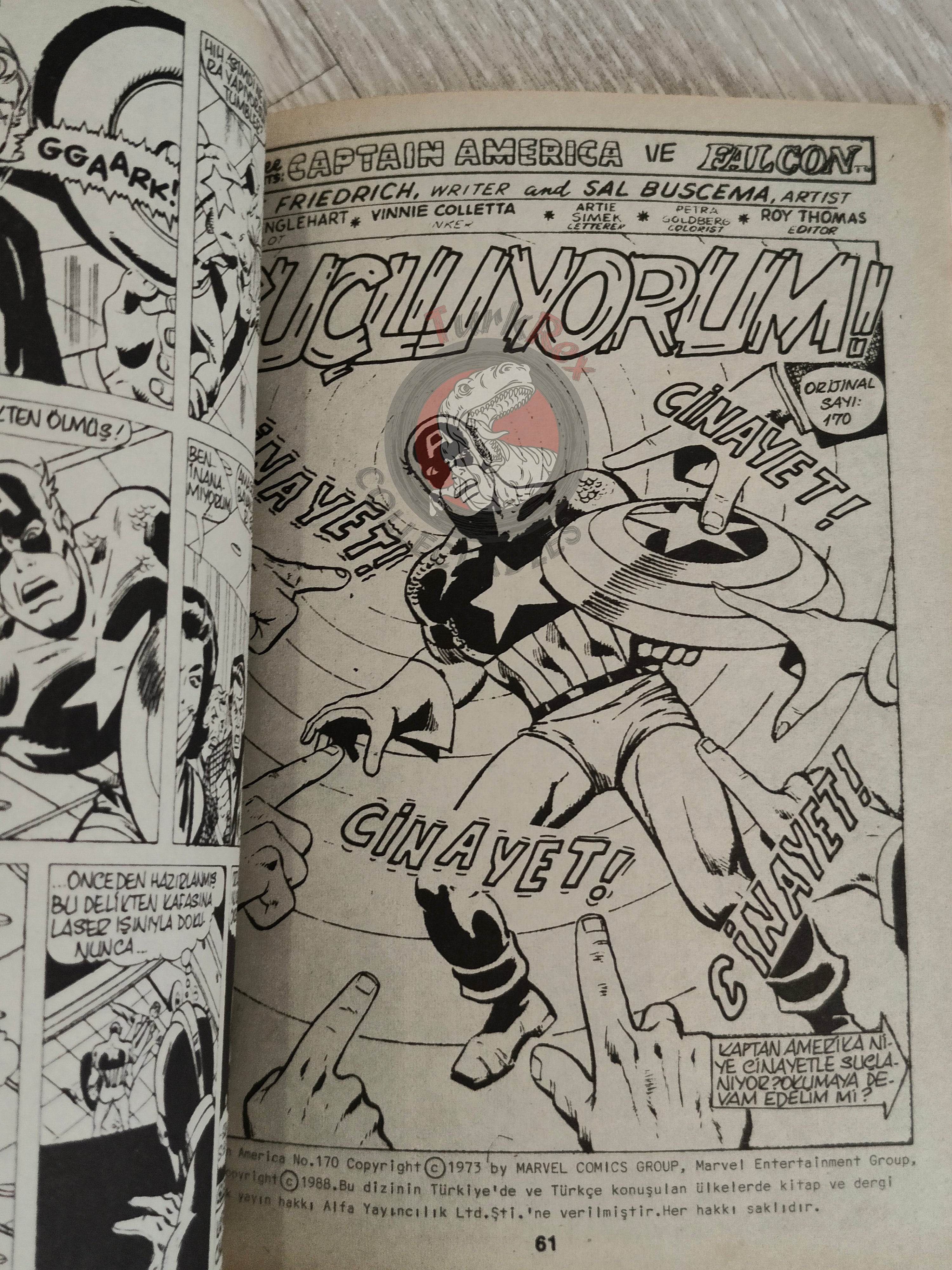 Captain America – Issue #4 1988 Turkish Comic Turkey #167 #168 #169 #170