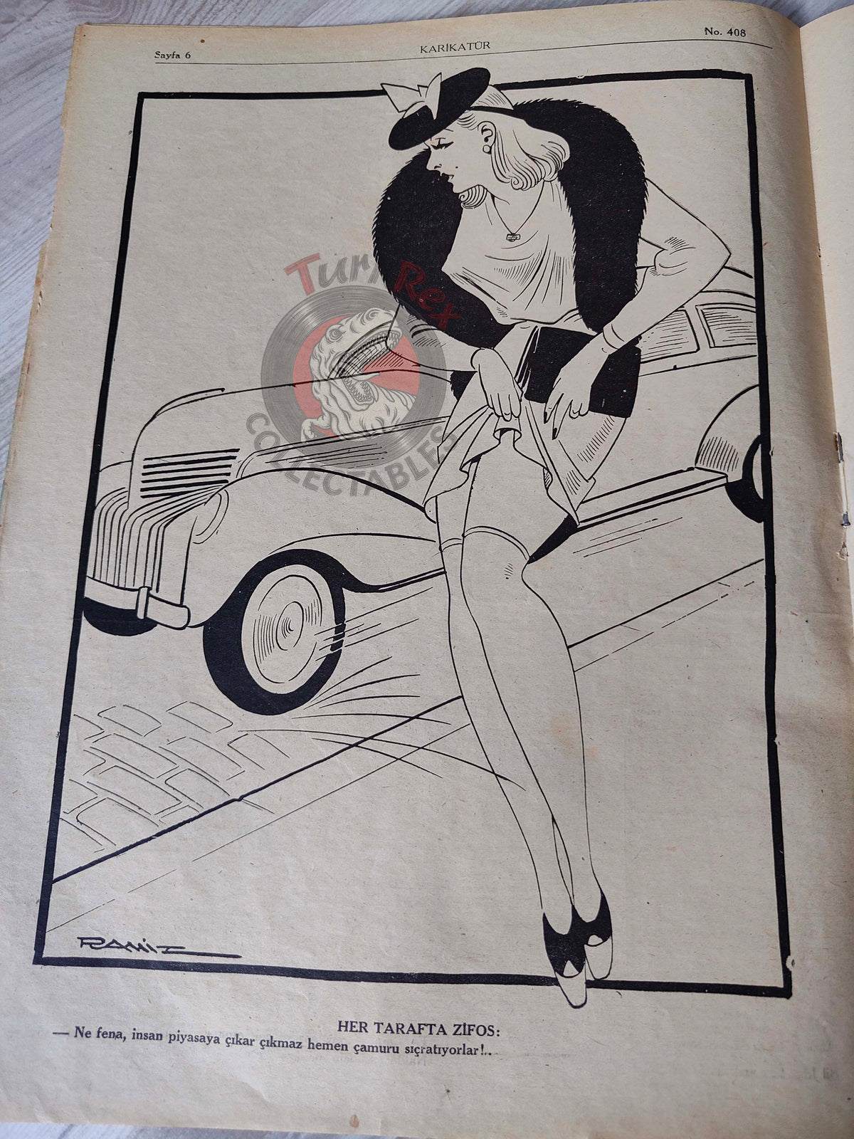 Karikatür 1943 Humor Magazine Turkish Turkey Japan Pacific United States WW2 era Italy Germany Uncle Sam