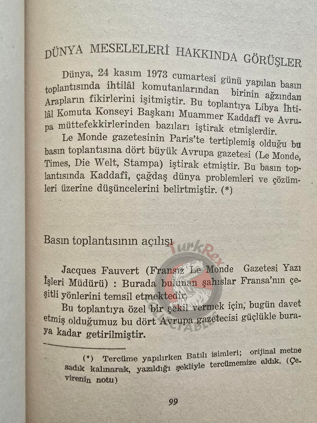 Muammer Kaddafi - My Views Libya Propaganda 1975 Turkish Book Turkey Gaddafi