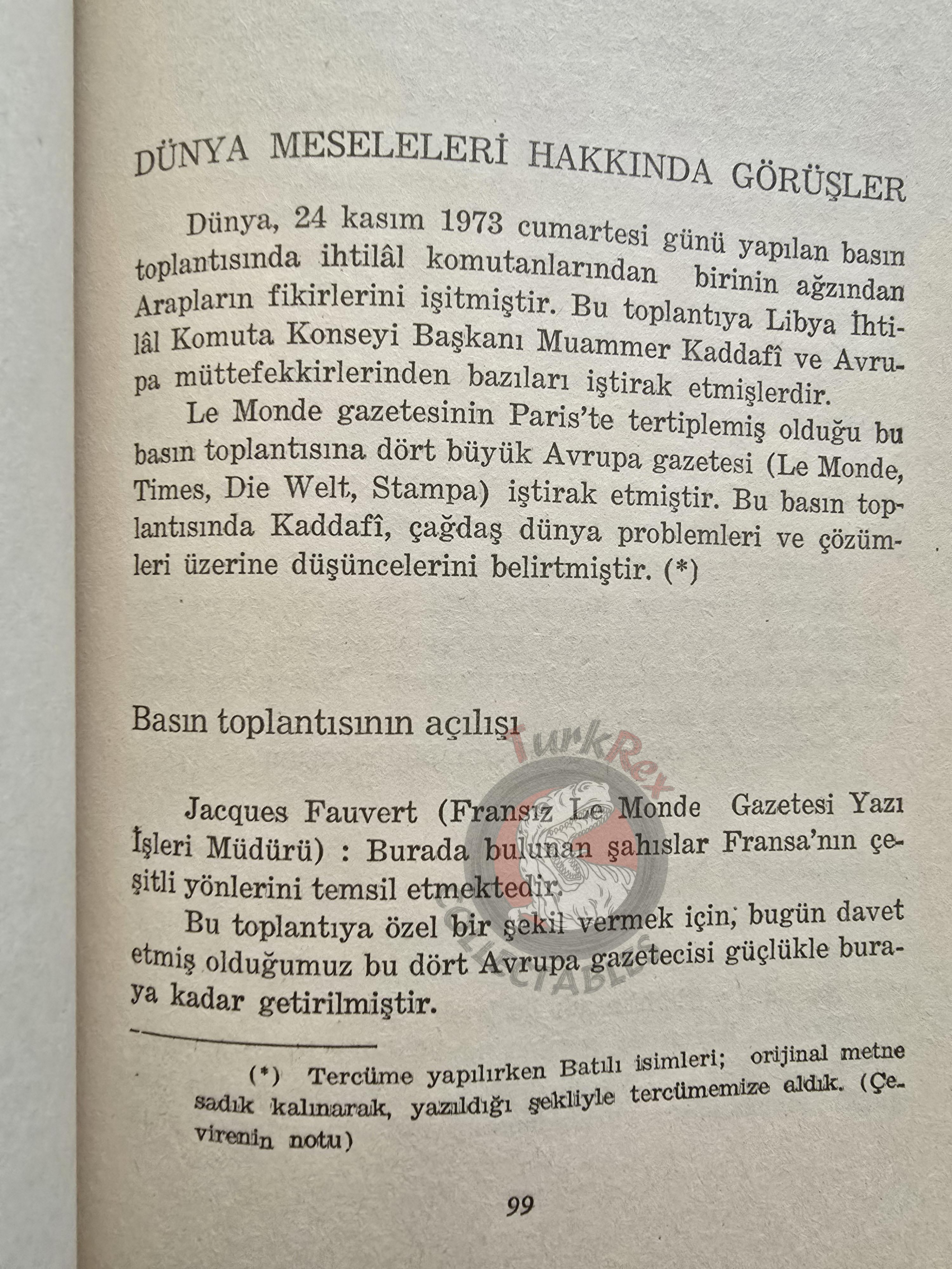 Muammer Kaddafi - My Views Libya Propaganda 1975 Turkish Book Turkey Gaddafi