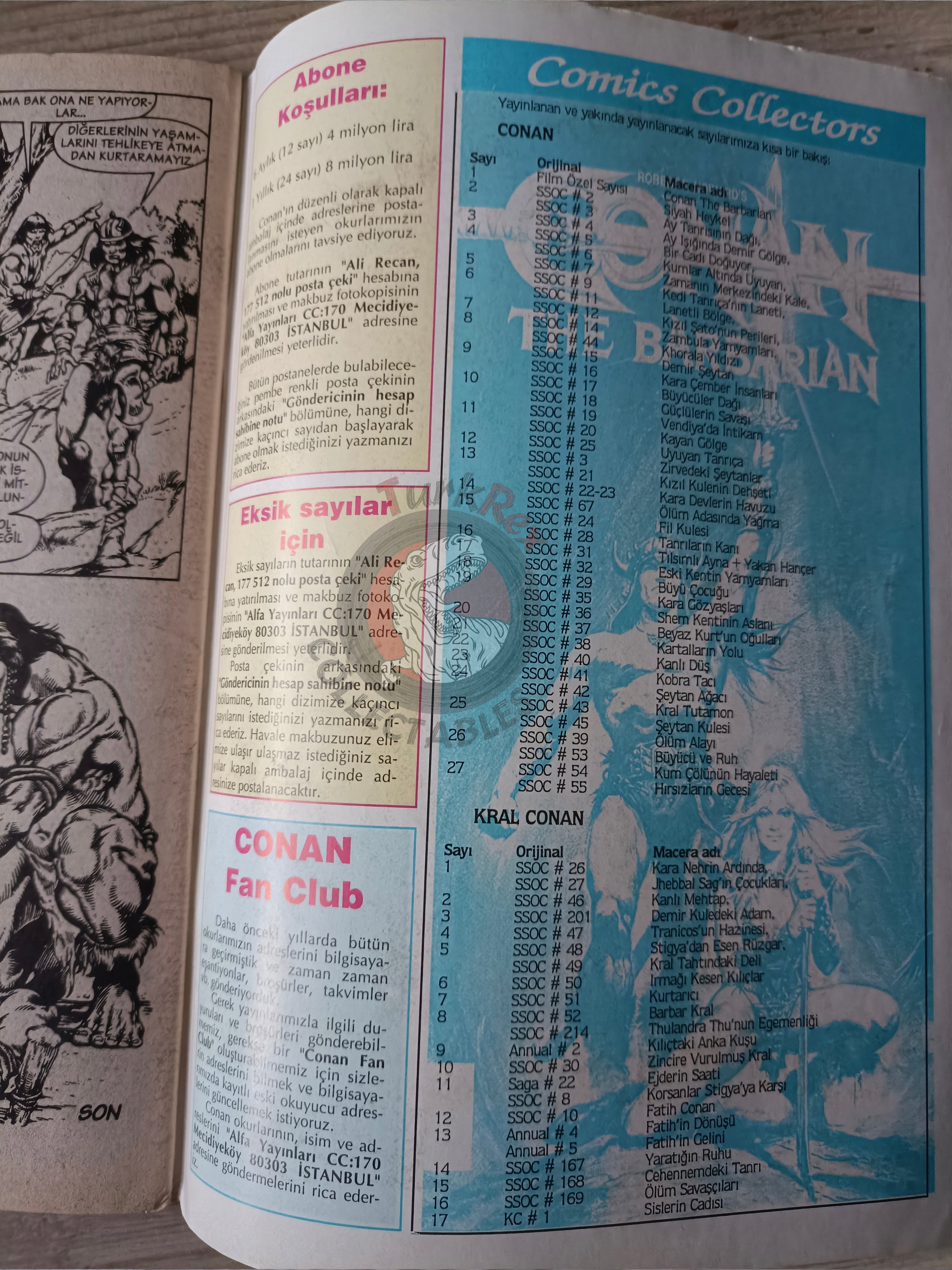 Kral Conan #7 The Savage Sword of #51 Turkish Comic Turkey