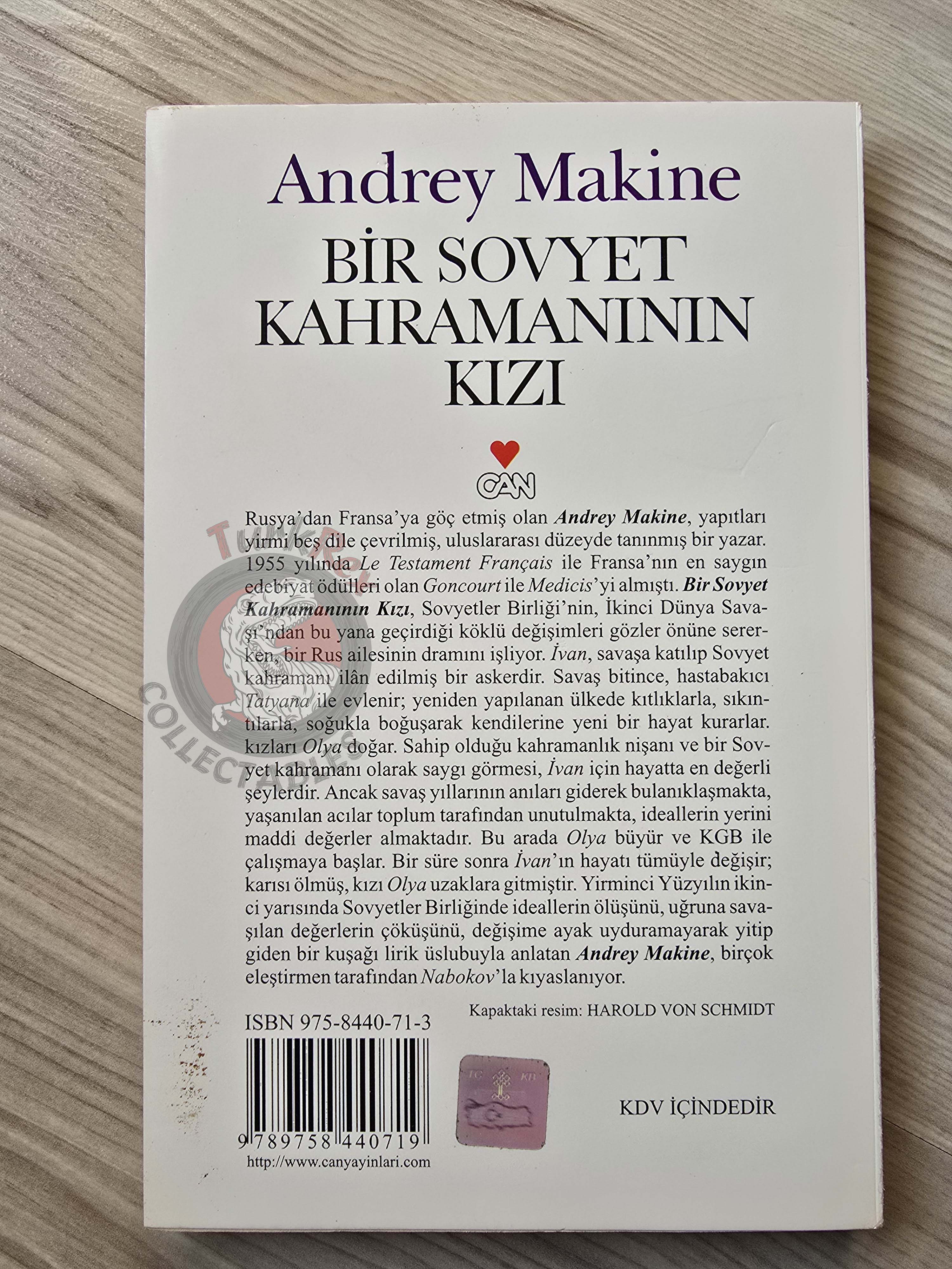 Andrei Makine – A Hero's Daughter 2000 1st Turkish Book Turkey