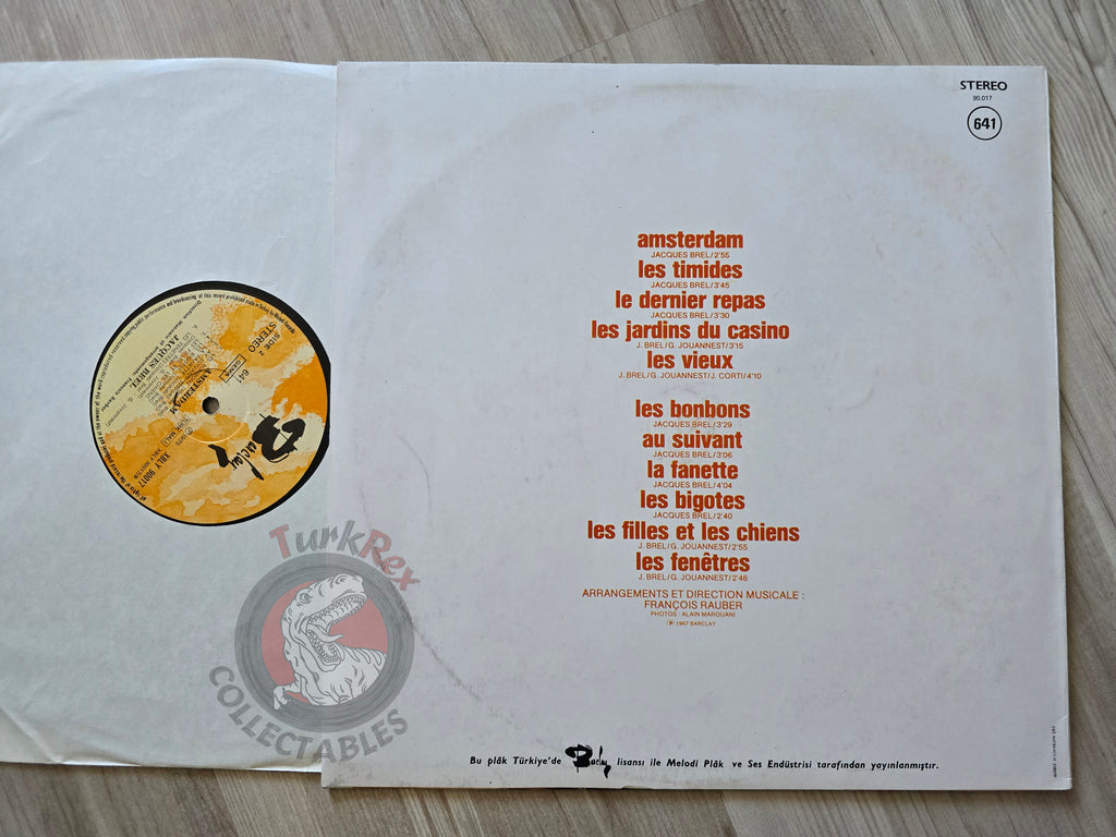 Jacques Brel – Amsterdam Turkish Pressing Vinyl Turkey Edition
