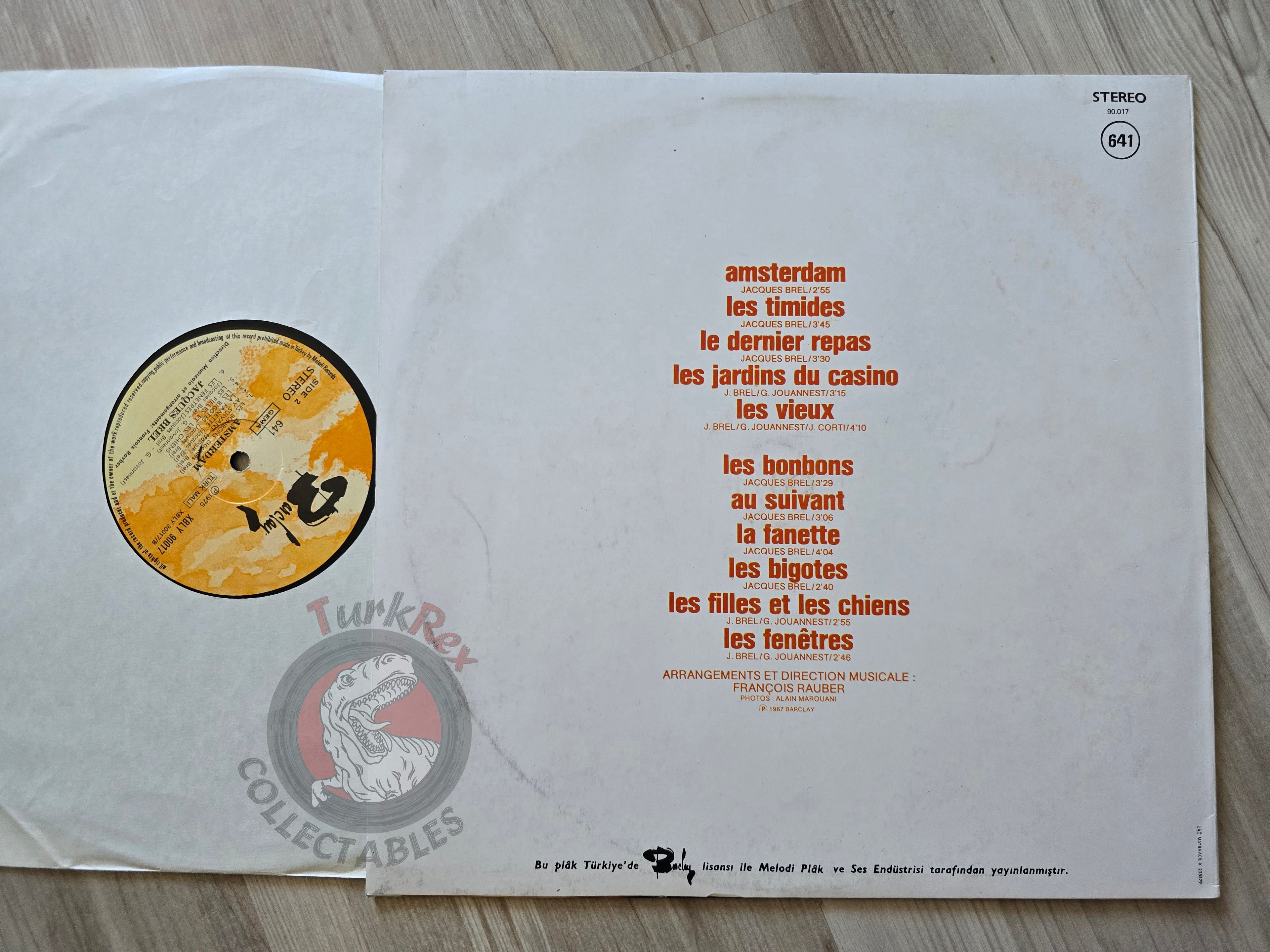 Jacques Brel – Amsterdam Turkish Pressing Vinyl Turkey Edition