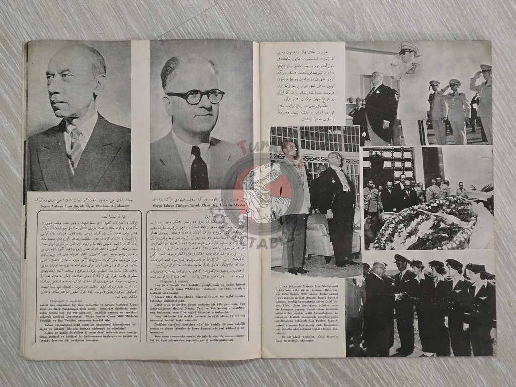 The Visit of Mohammad Reza Shah Pahlavi to Turkey 1956 Turkish Book Iran Propaganda Persian