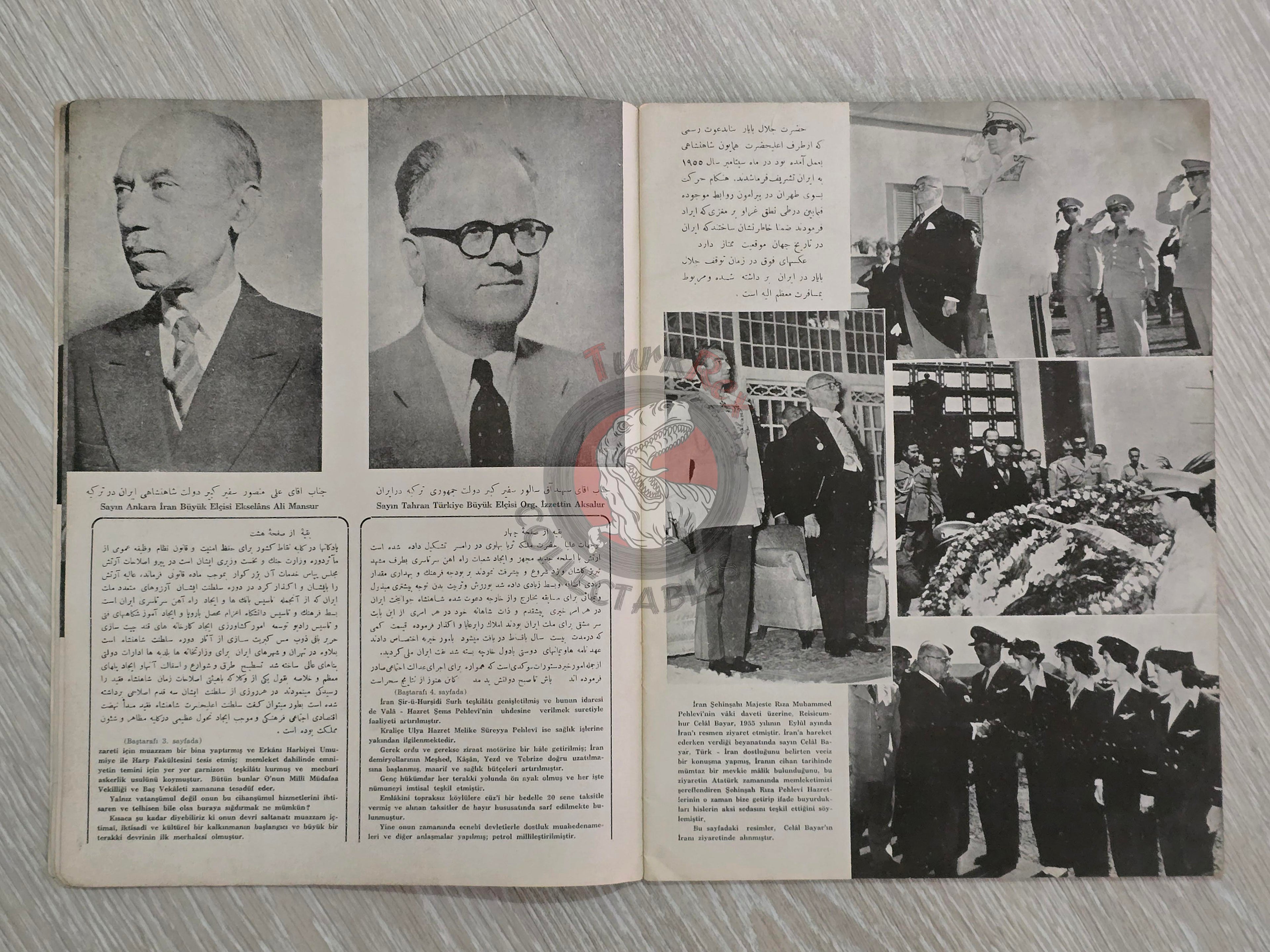 The Visit of Mohammad Reza Shah Pahlavi to Turkey 1956 Turkish Book Iran Propaganda Persian