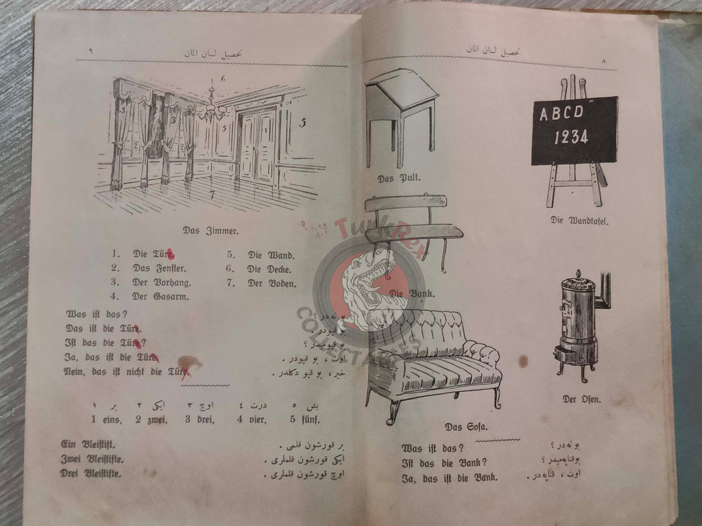 German Learning Book 1916 Ottoman Empire WW1 Germany Soldier Writer Turkish