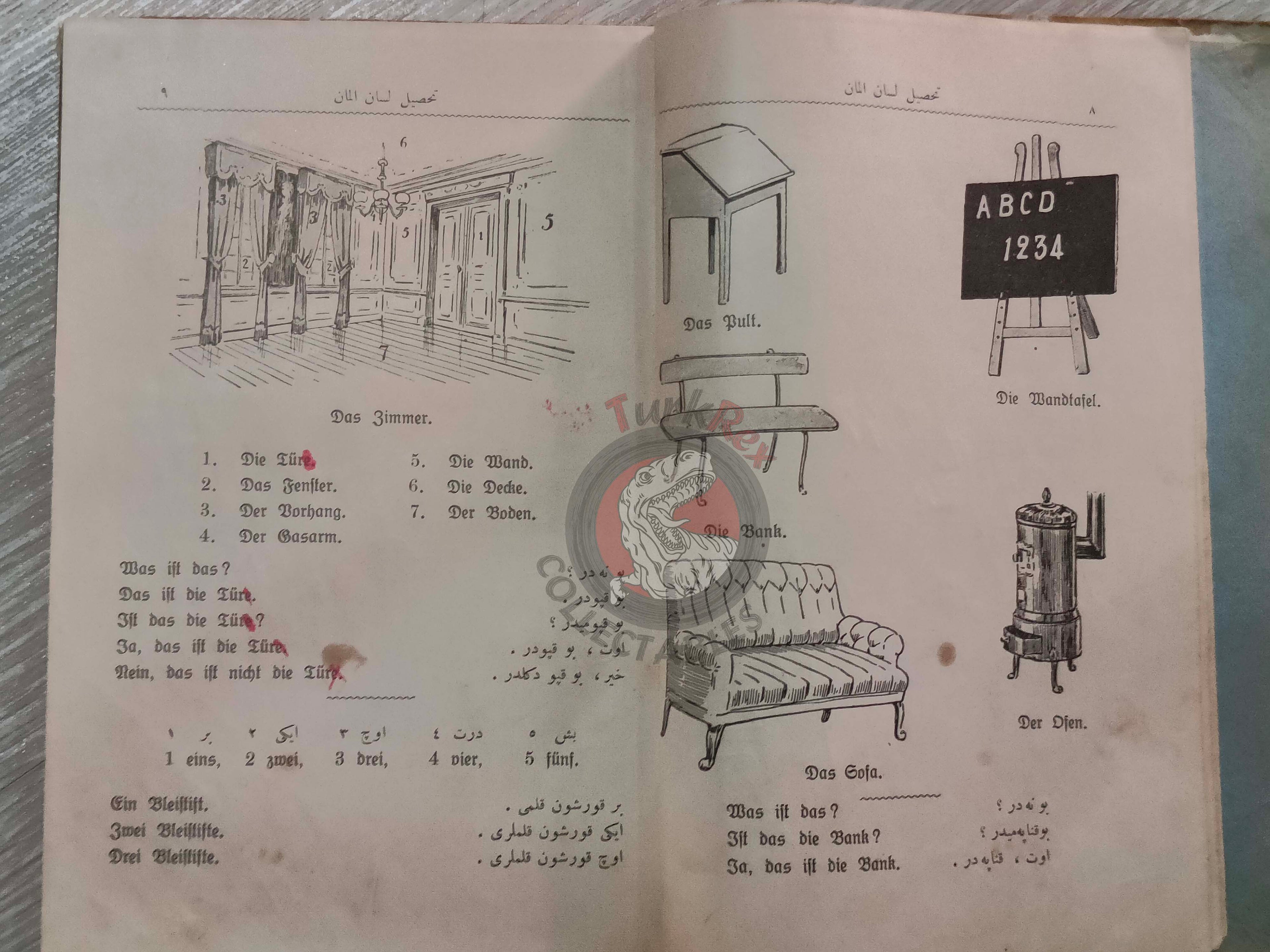 German Learning Book 1916 Ottoman Empire WW1 Germany Soldier Writer Turkish