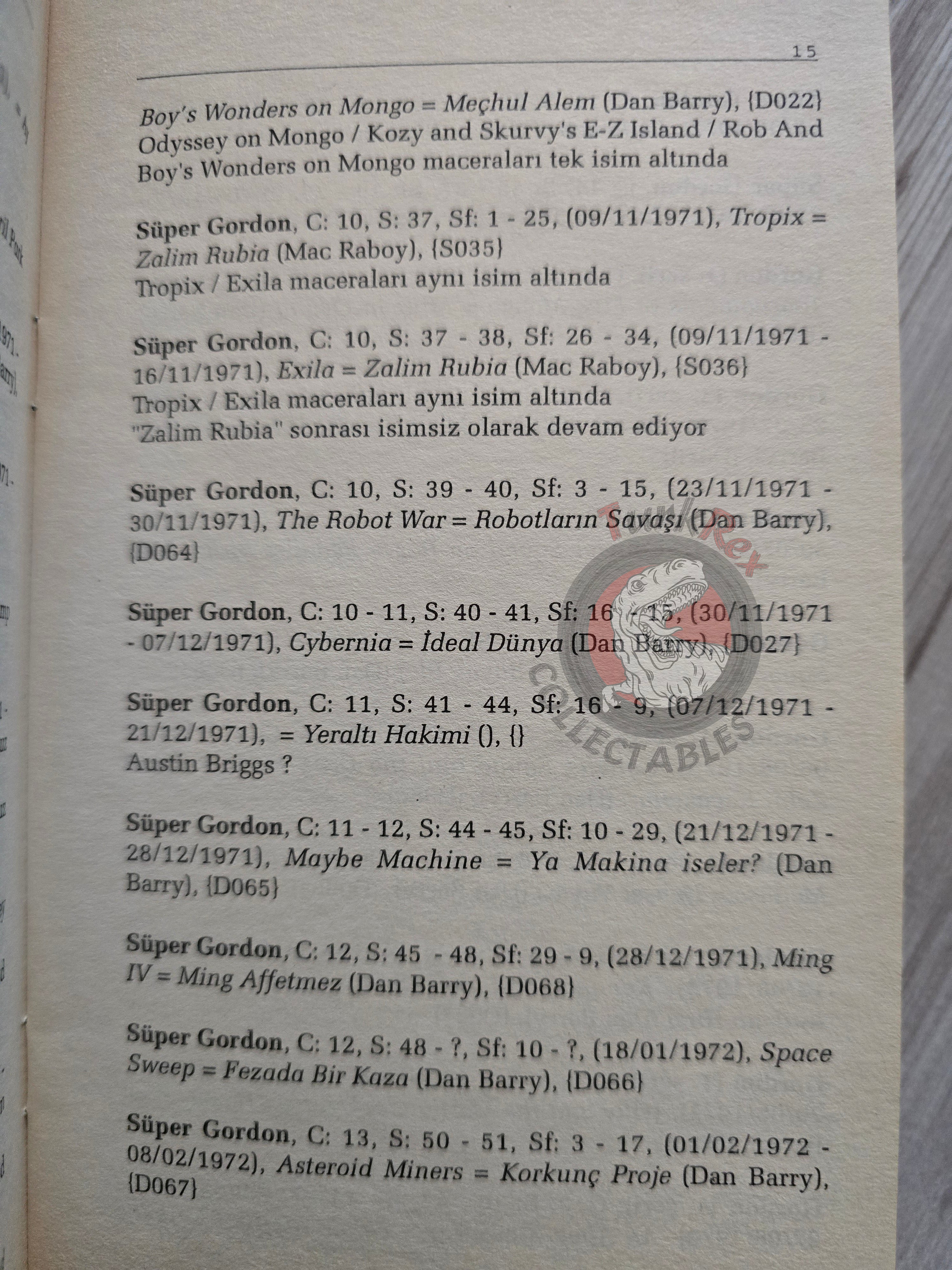 Flash Gordon – List of Adventures Published in Turkey Turkish Book