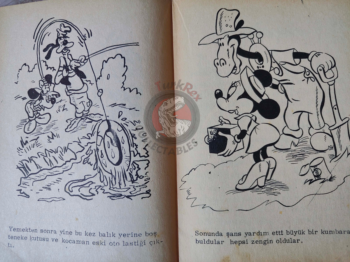 Mickey Mouse at Holiday – Walt Disney 1960s Turkish Book Turkey Illustrated