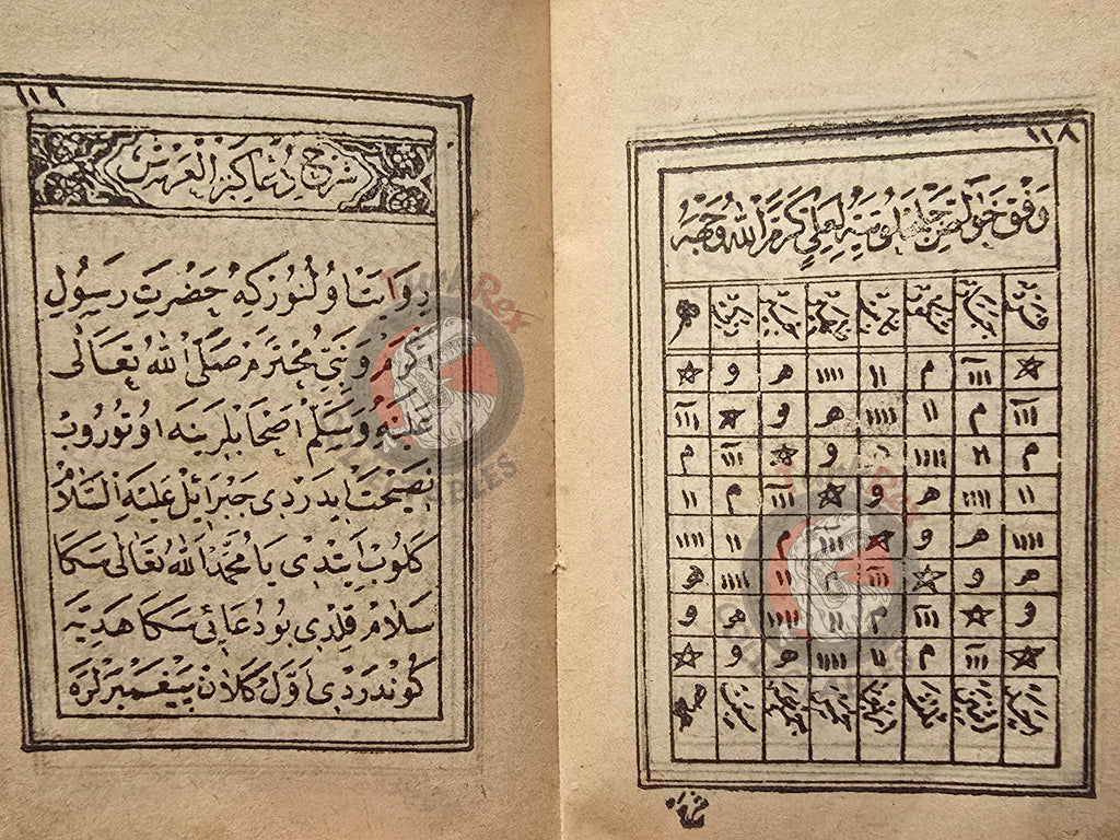 Ottoman 1896 Islamic Occult Havass Vefq Spells Charm Book Islam Talisman Prayer Al-An'am