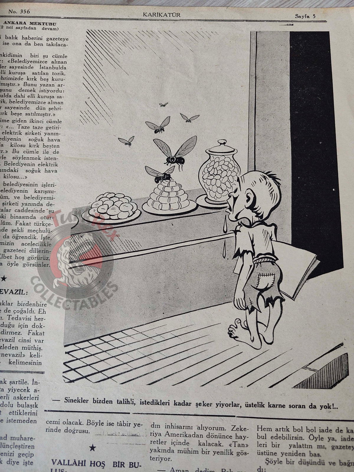Karikatür 1942 Humor Magazine Turkish Turkey Uncle Sam United States WW2 era Bayer