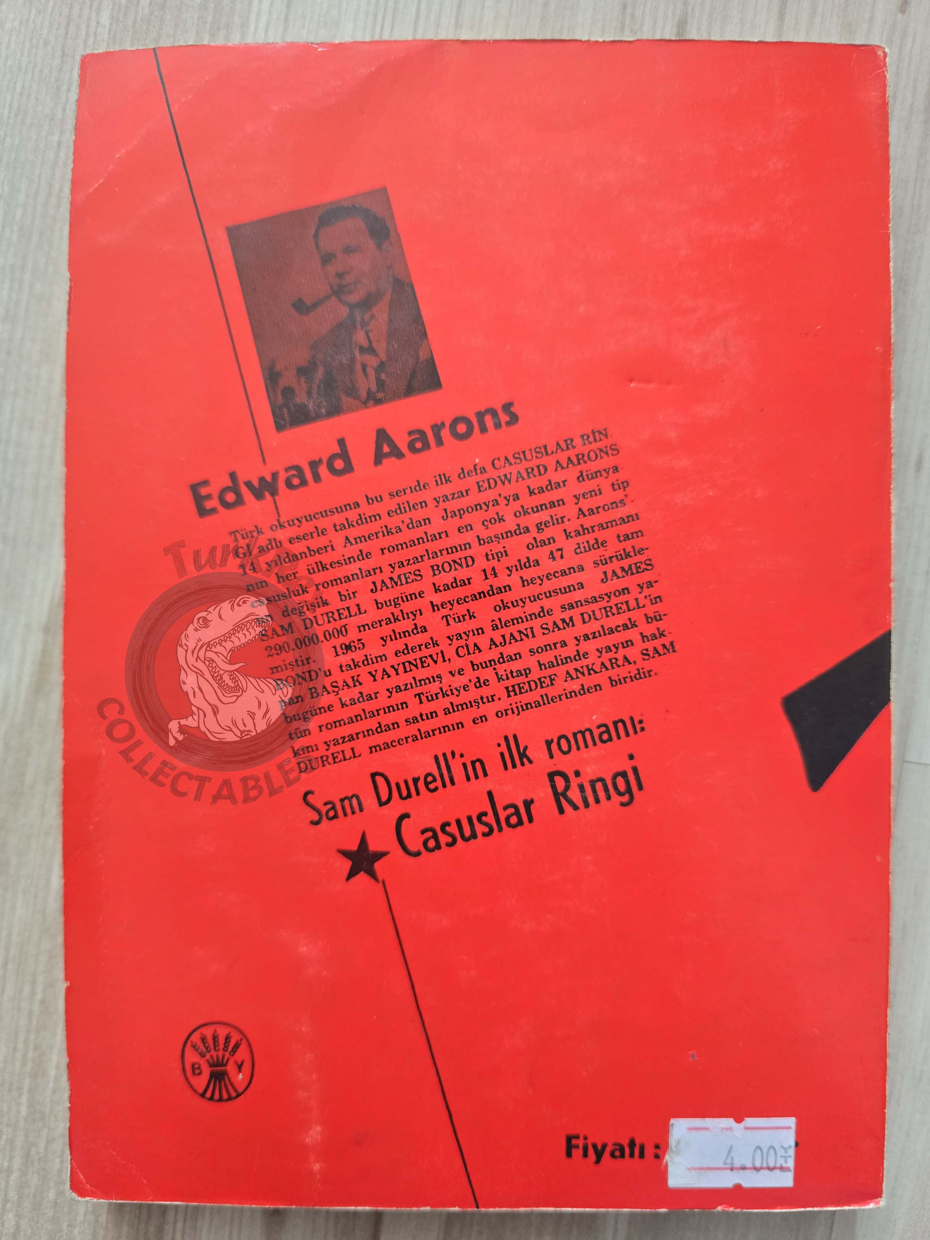 Edward Aarons – Sam Durell Assignment Ankara 1966 1st Turkish Book Turkey