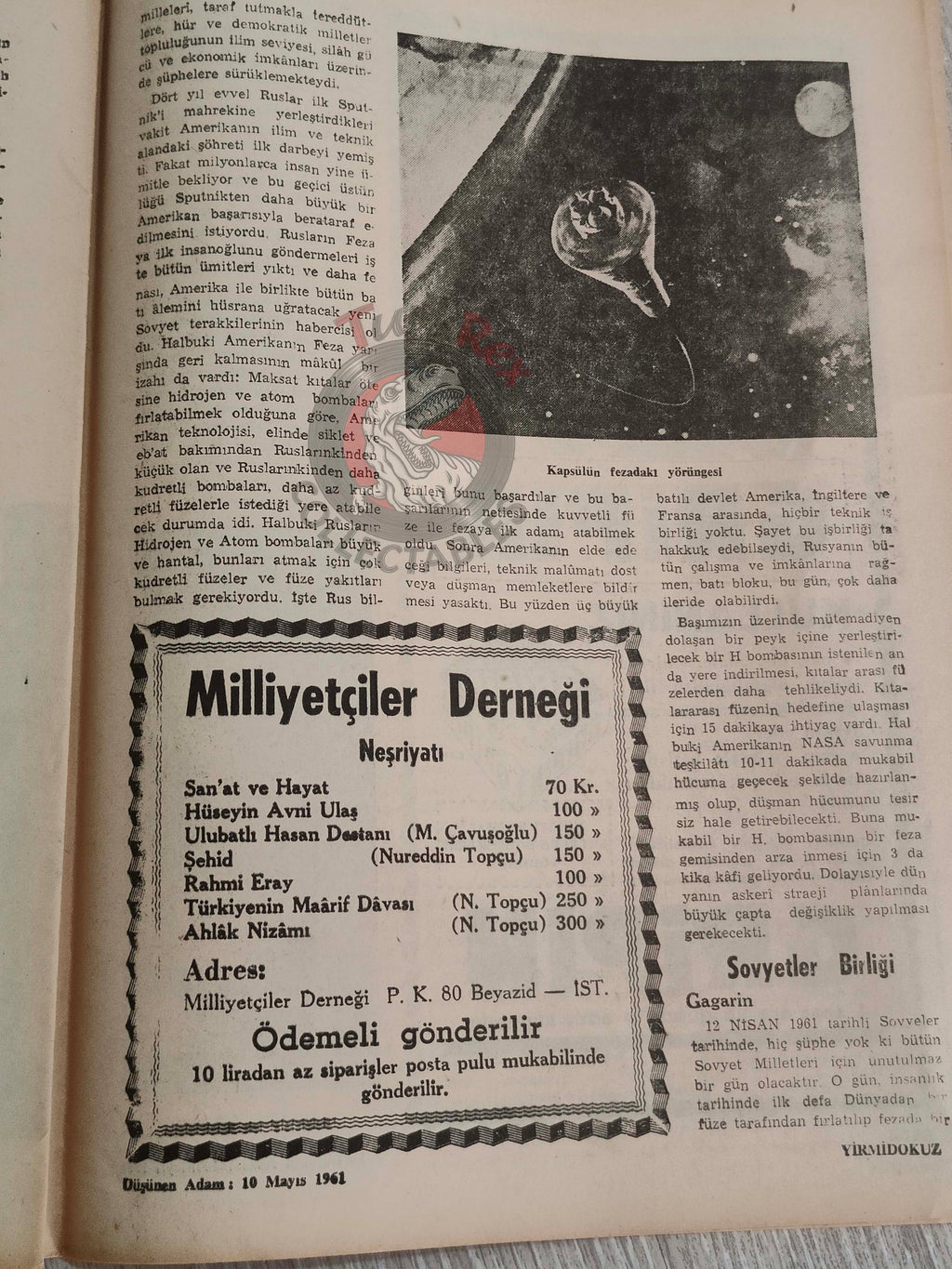 Düşünen Adam 1961 Project Mercury Astronauts Turkish Magazine Turkey Space Moon Alan Shepard