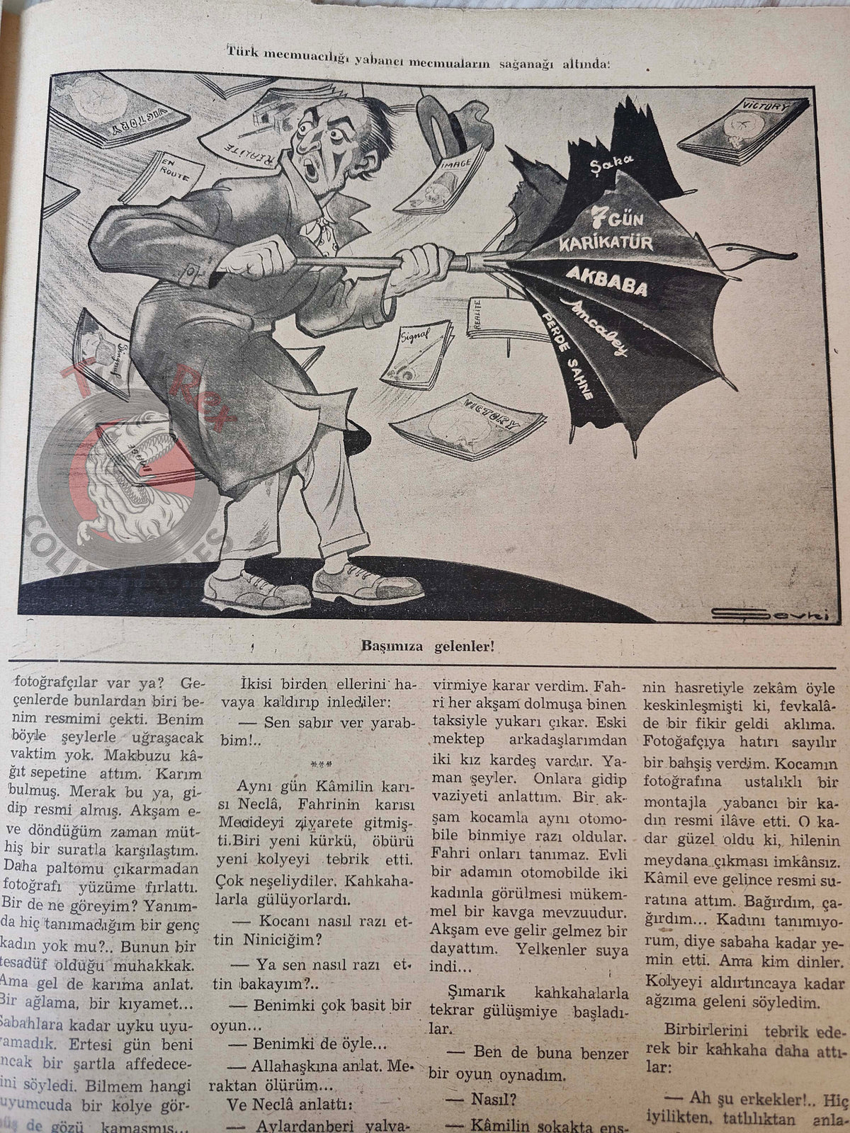 Akbaba 1944 Humor Magazine Turkish Turkey Germany WW2 era Soviet Russia Britain United States