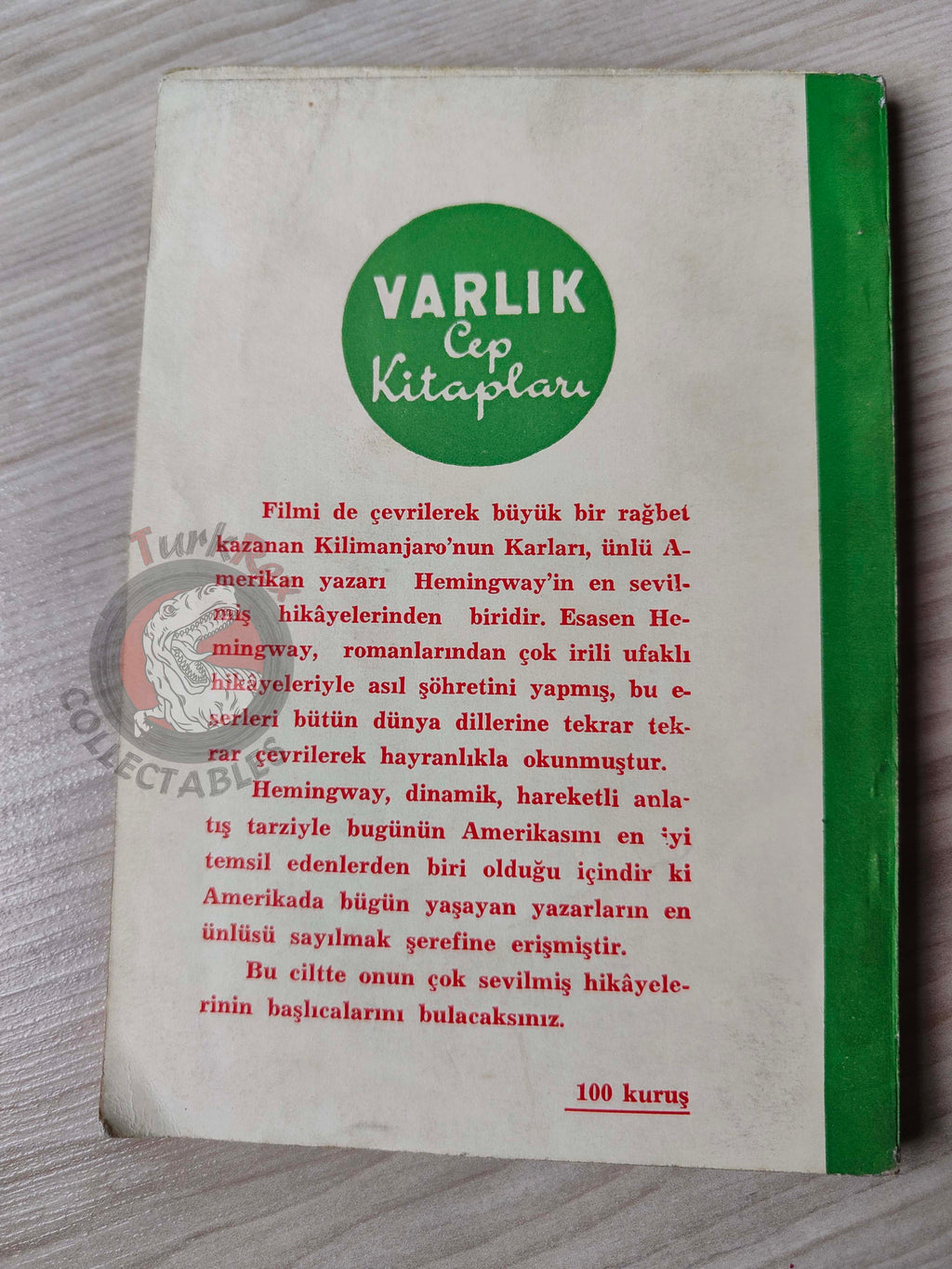 Ernest Hemingway – The Snows of Kilimanjaro 1953 1st Turkish Book Turkey