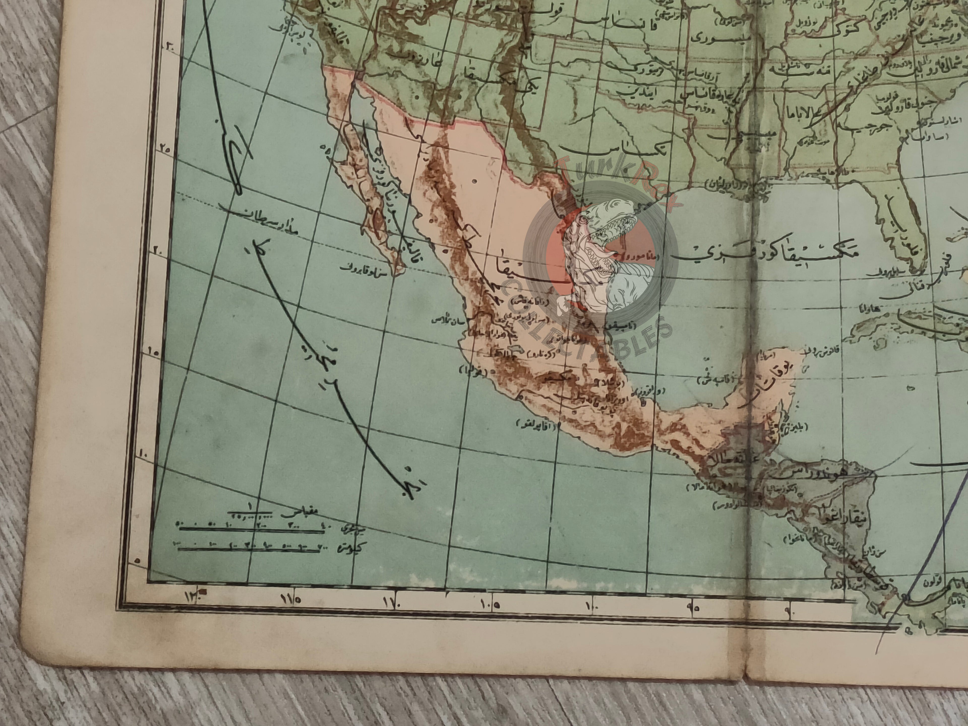 North America 1905 Ottoman Atlas Map Ottoman Empire USA Canada Mexico