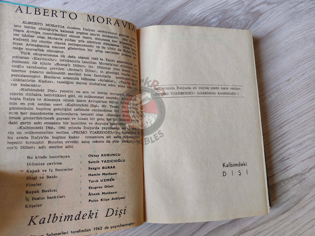 Alberto Moravia – La noia 1962 HC /DJ Turkish Book Turkey