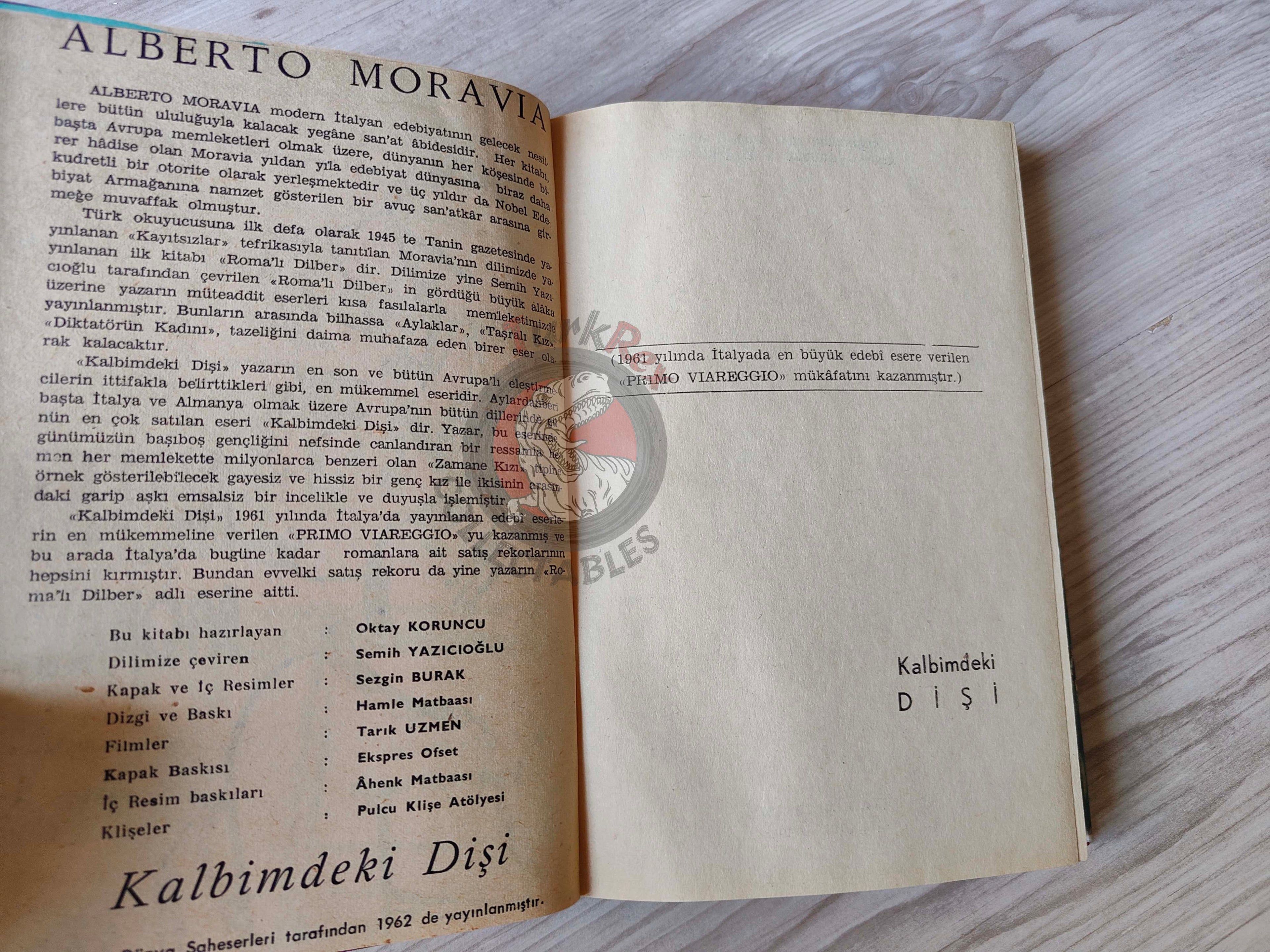 Alberto Moravia – La noia 1962 HC /DJ Turkish Book Turkey