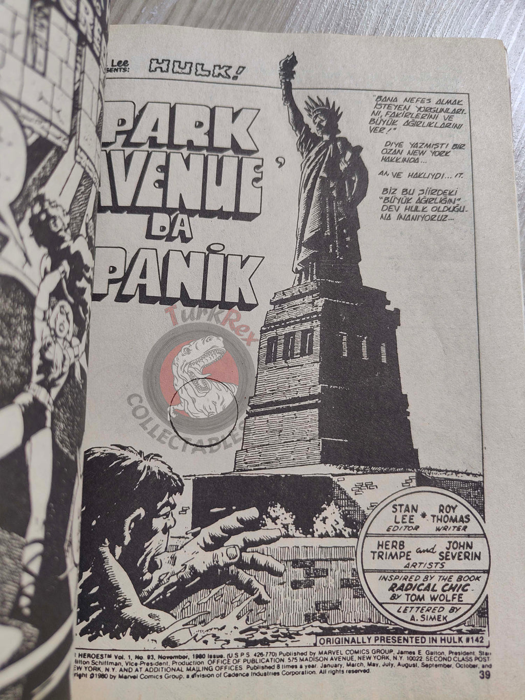 Hulk #16 1988 Turkish Comic Turkey cover Rampaging #5 #142 She-Hulk