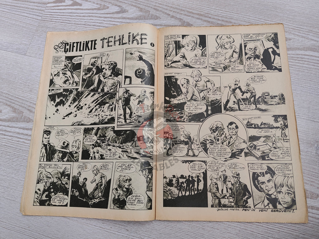 Doğan Kardeş 1969 Magazine #15 Turkish Comic Turkey Zero X, Captain Scarlet, Tarzan
