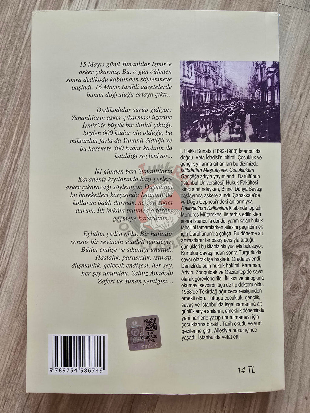 Hakkı Sunata – Occupation Years in Istanbul 2021 Turkish Book Turkey WW1 Ottoman Empire