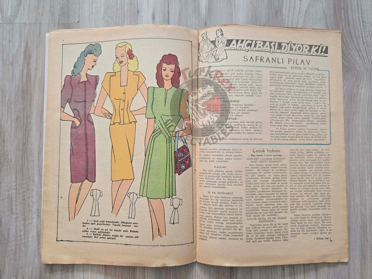 Ev-İş 1947 Sewing Tailoring Turkish Mag Turkey Textile Fashion Women
