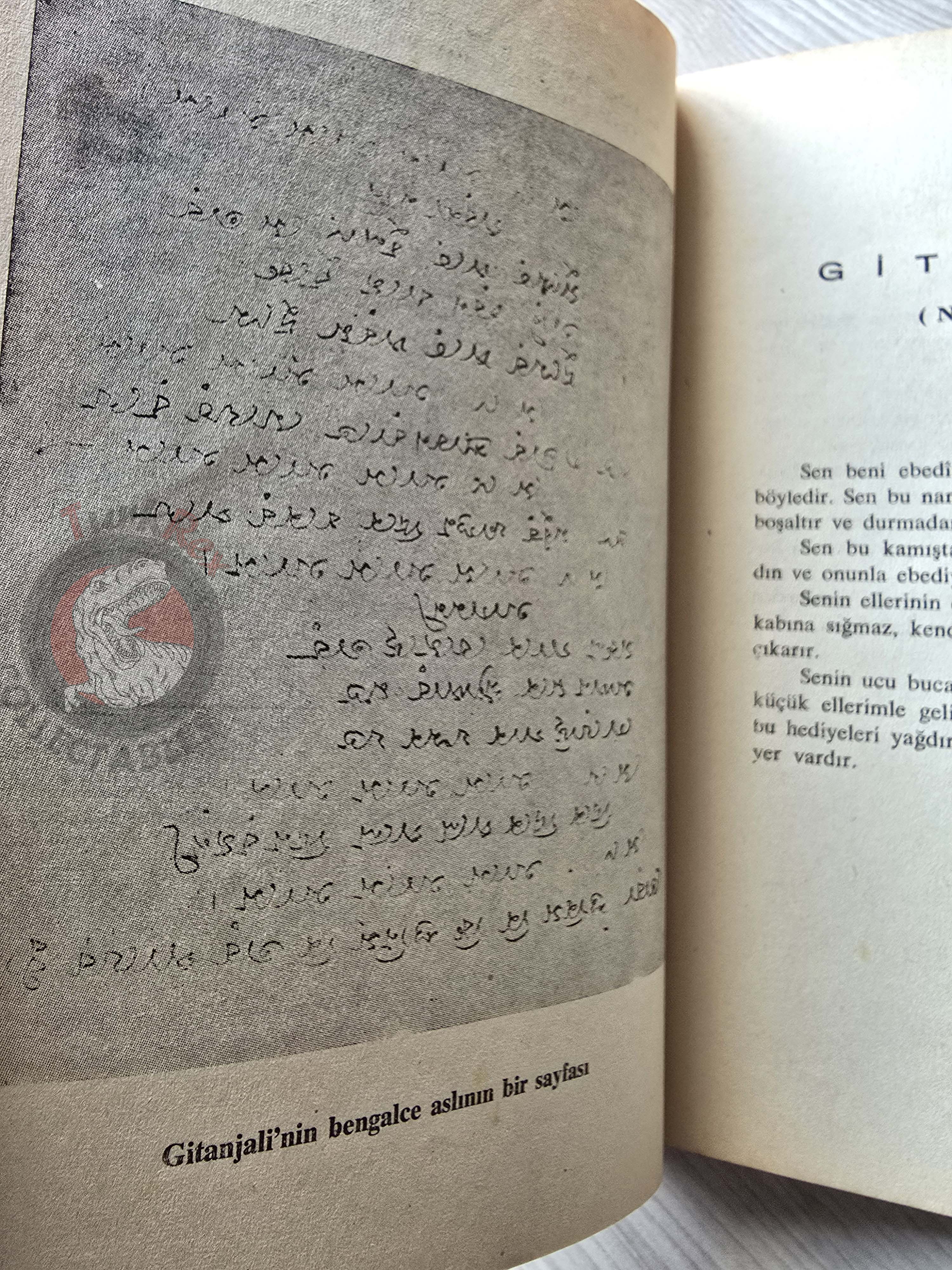 Rabindranath Tagore – Gitanjali: Song Offerings 1953 Turkish Book Turkey