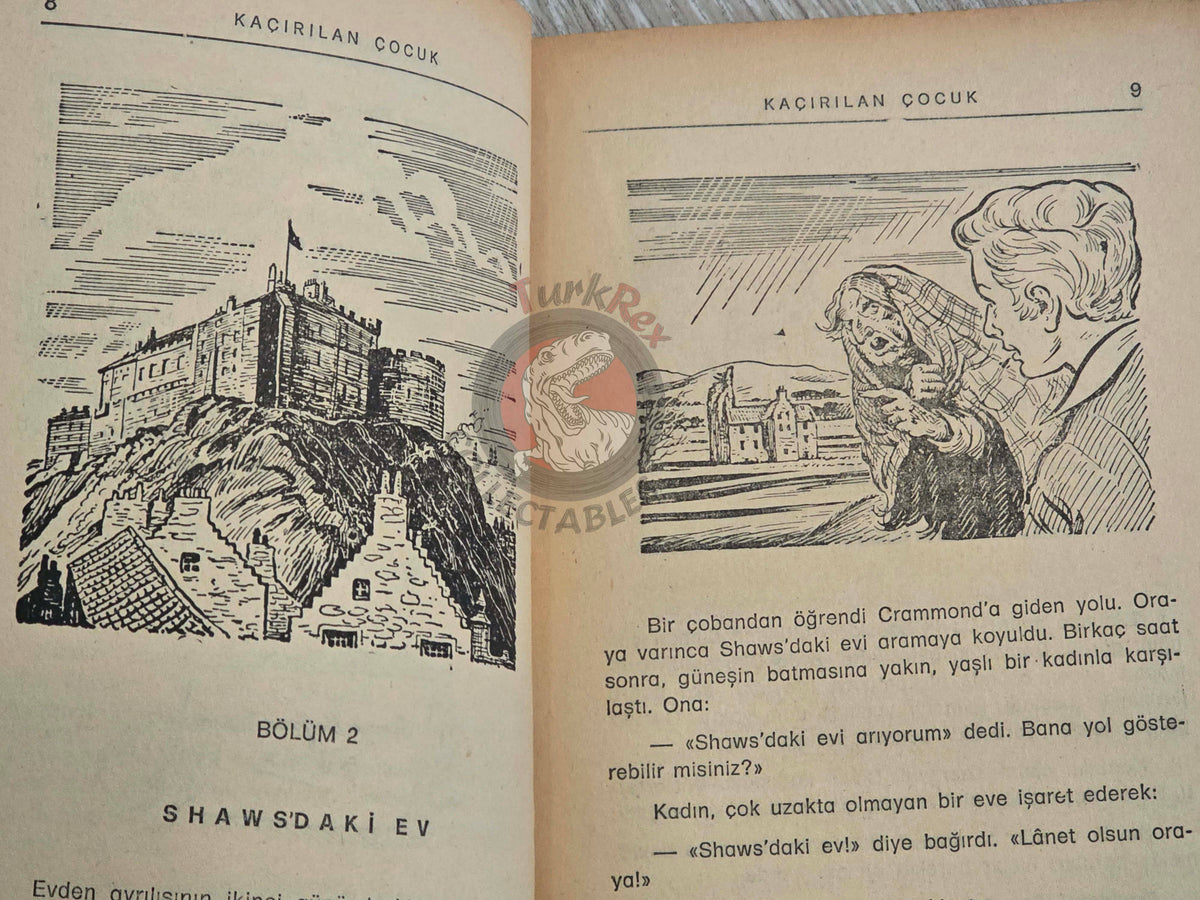 Robert Louis Stevenson – Kidnapped 1977 Turkish Book Turkey Illustrated