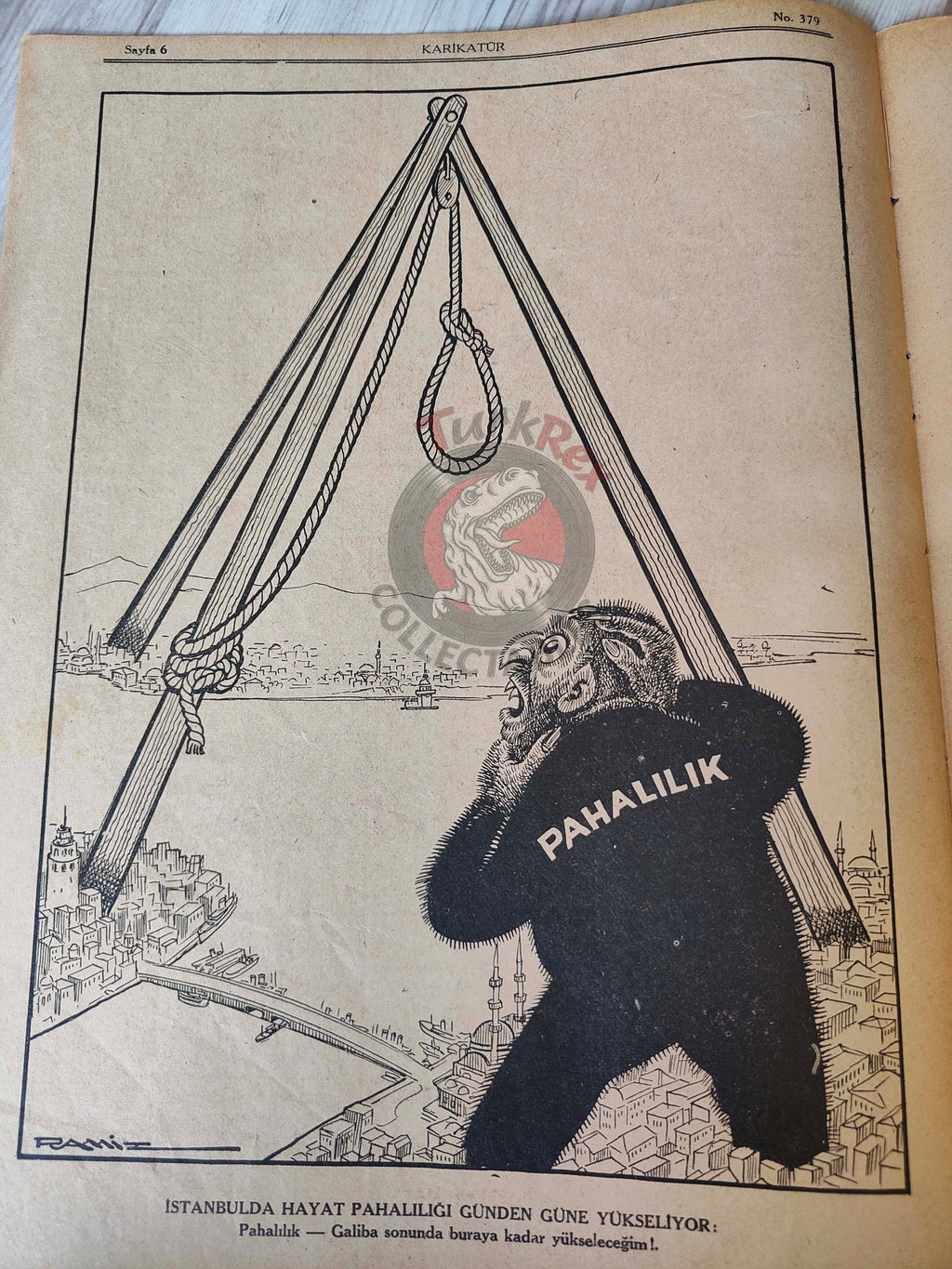 Karikatür 1943 Humor Magazine Turkish Turkey Atom Bomb United States WW2 era Europe