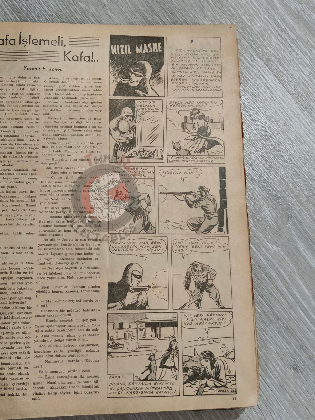 Binbir Roman 1948 The Phantom - The Game of Alvar Complete Story Turkish Comic Mag Turkey