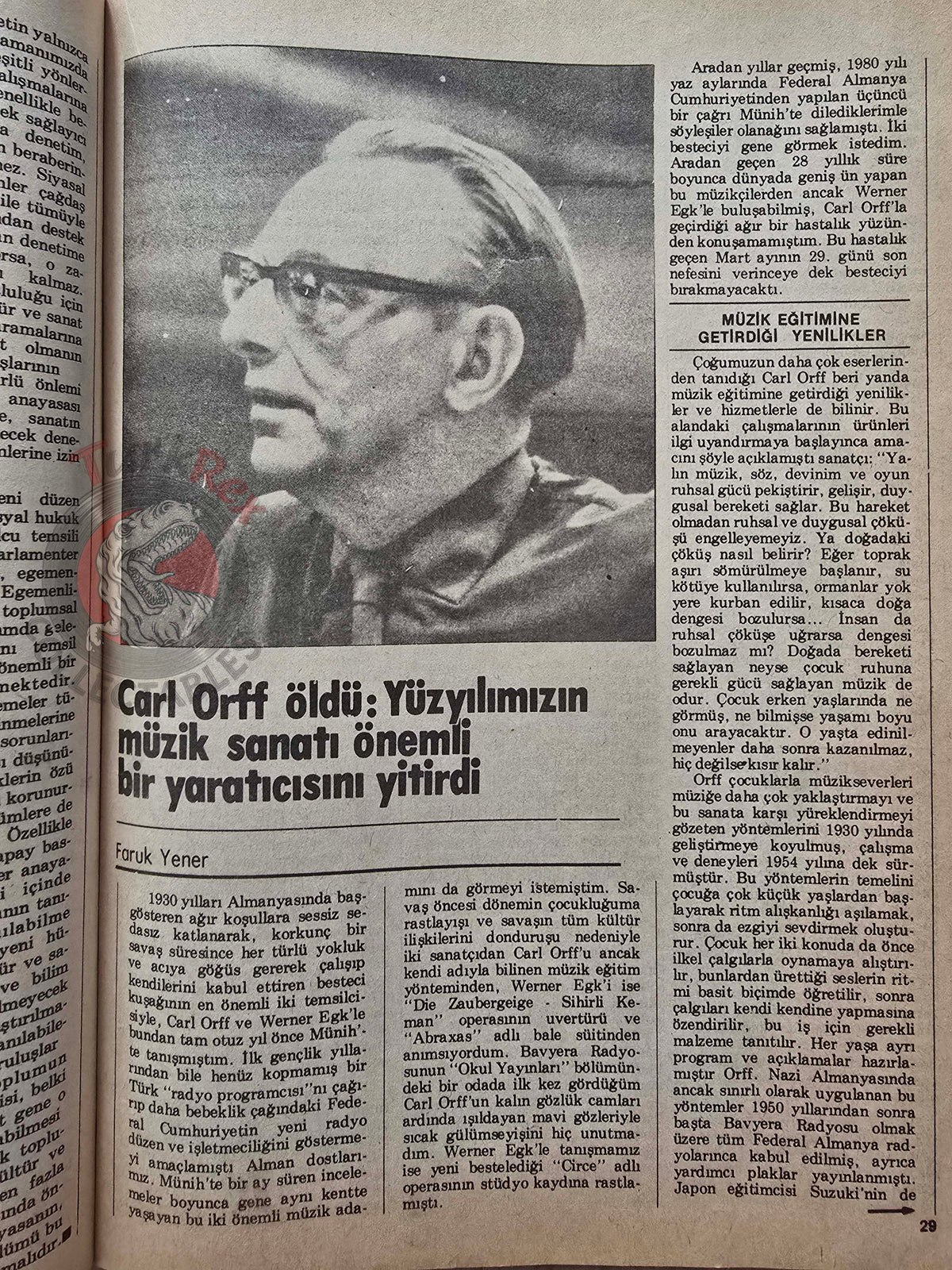 Milliyet Sanat Magazin 1982 Mephisto and the Year’s OscarsTurkish Mag Turkey Hendrik Höfgen Carl Orff