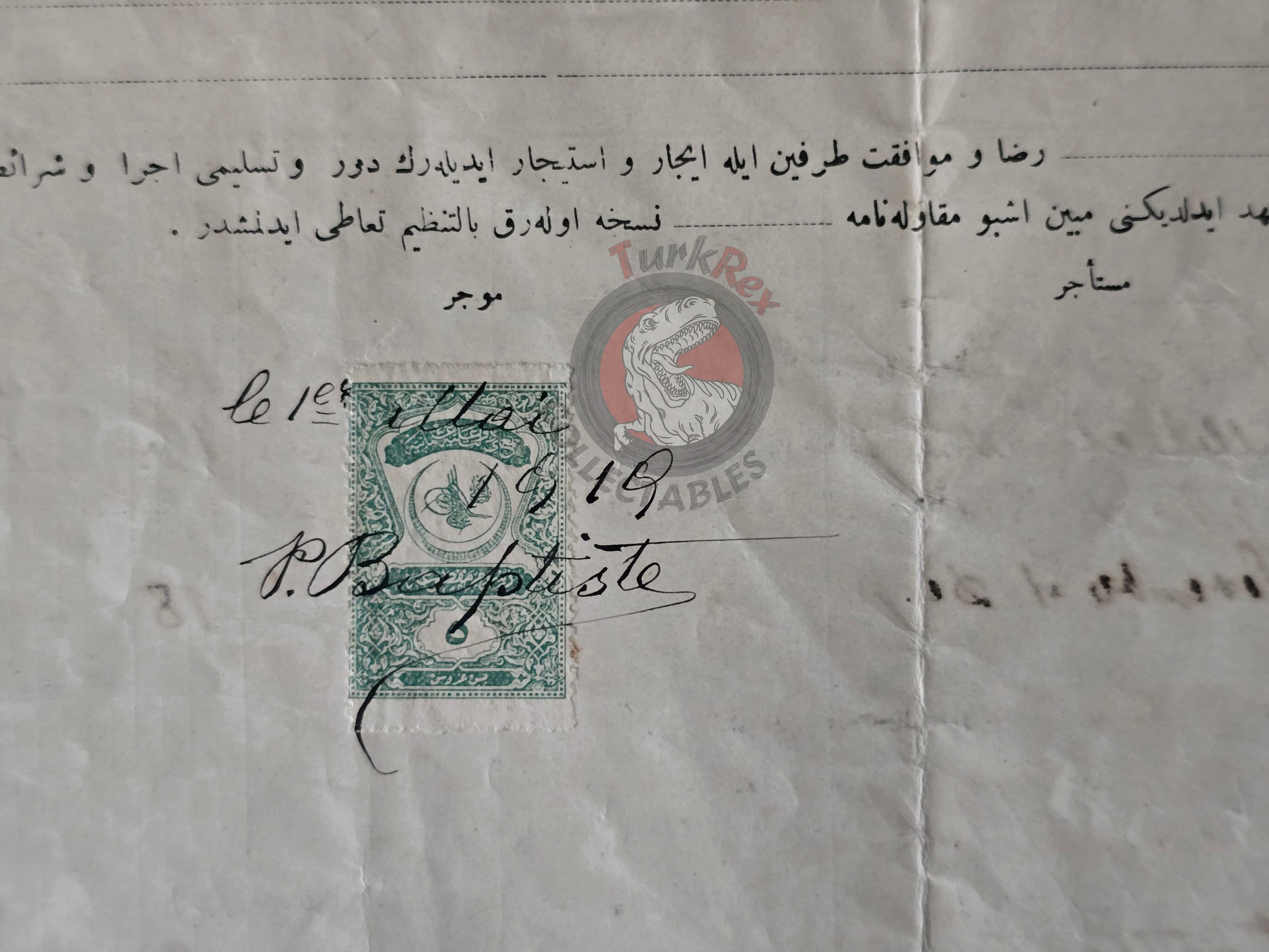 Ottoman Rental Contract of Home İstanbul 1919 French Citizens Priest Monastery