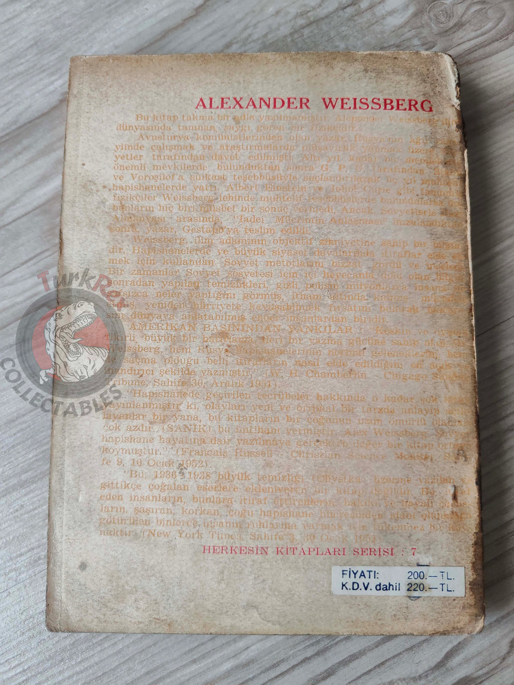 Alexander Weissberg – The Accused 1956 1st Turkish Book Turkey
