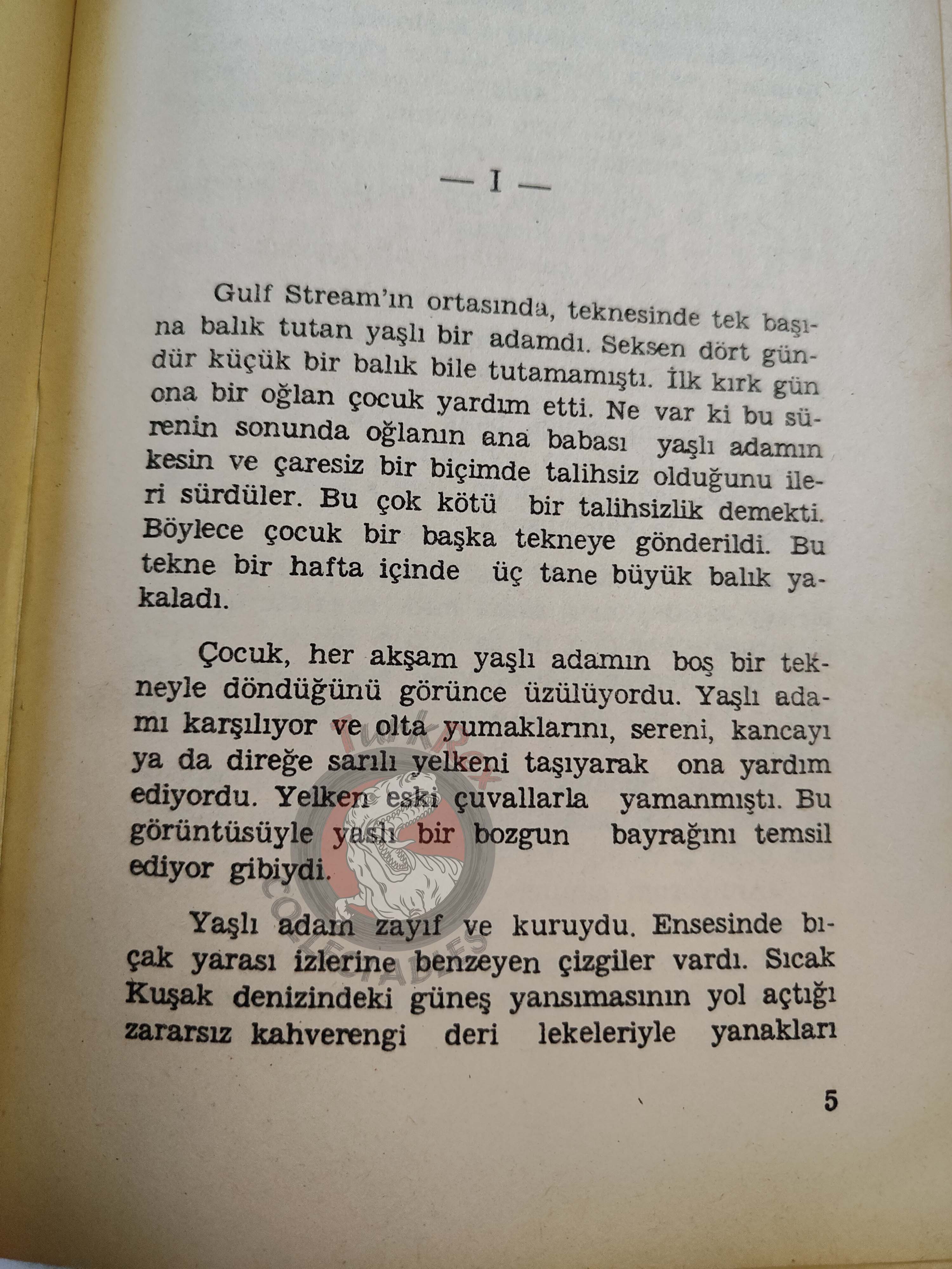 Ernest Hemingway – The Old Man and the Sea 1988 HC/DJ Turkish Book Turkey