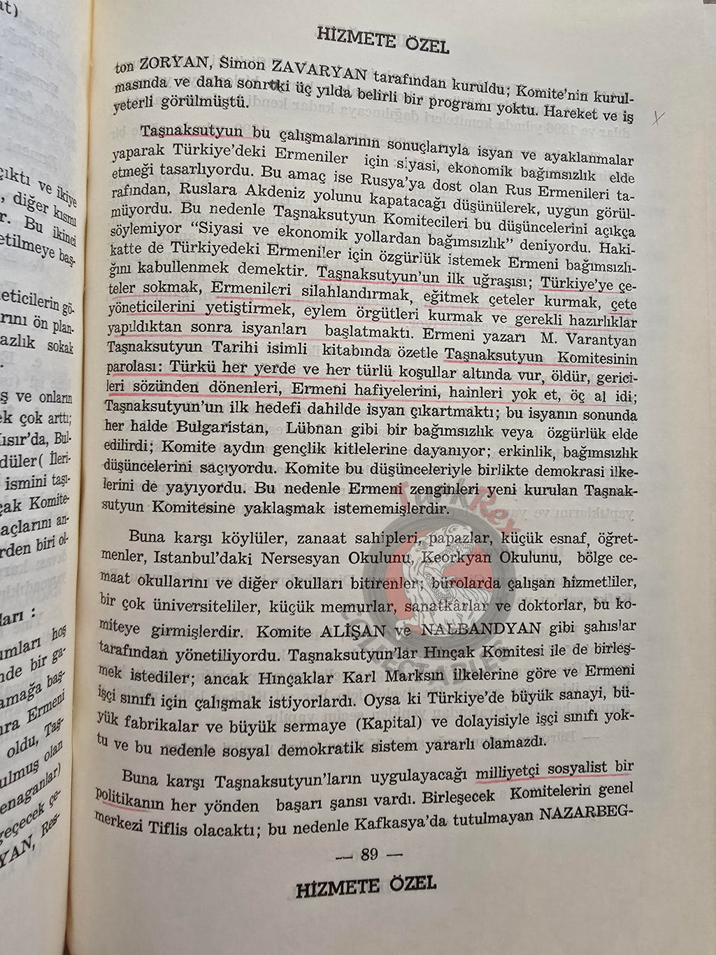 The Armenian Question Throughout History 1979 HC Turkish Book Turkey Armenia