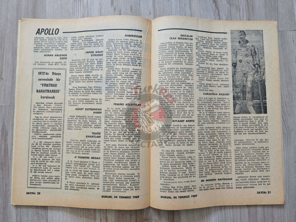 Durum 1969 Conquerors of the Moon Turkish Magazine Turkey Apollo 11 Space USA Kennedy