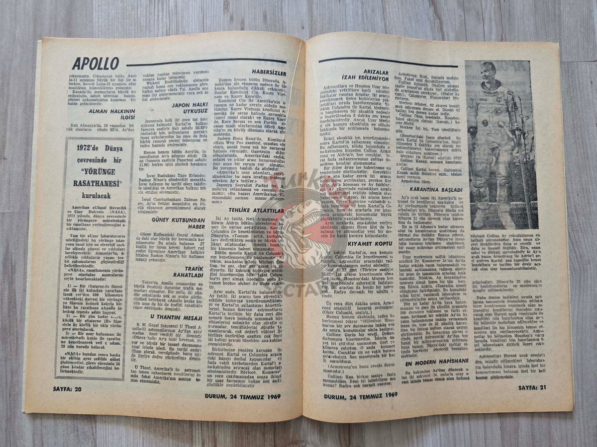 Durum 1969 Conquerors of the Moon Turkish Magazine Turkey Apollo 11 Space USA Kennedy