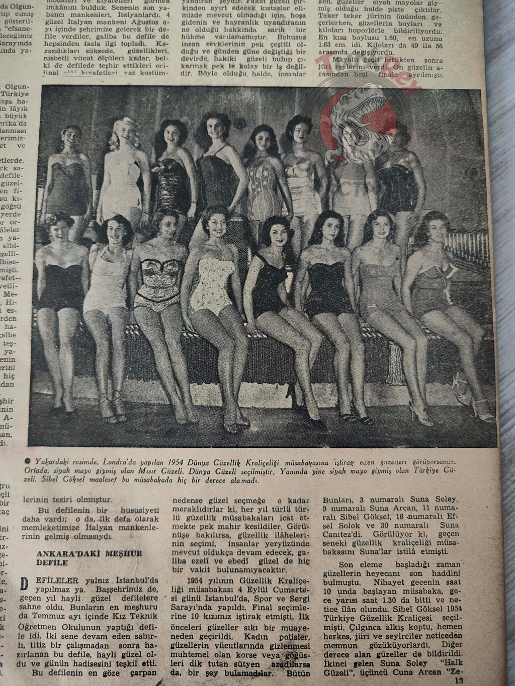 Hafta 1954 Marilyn Monroe Turkish Mag Turkey Gloria DeHaven Nina Sevilla World Beauty Contest