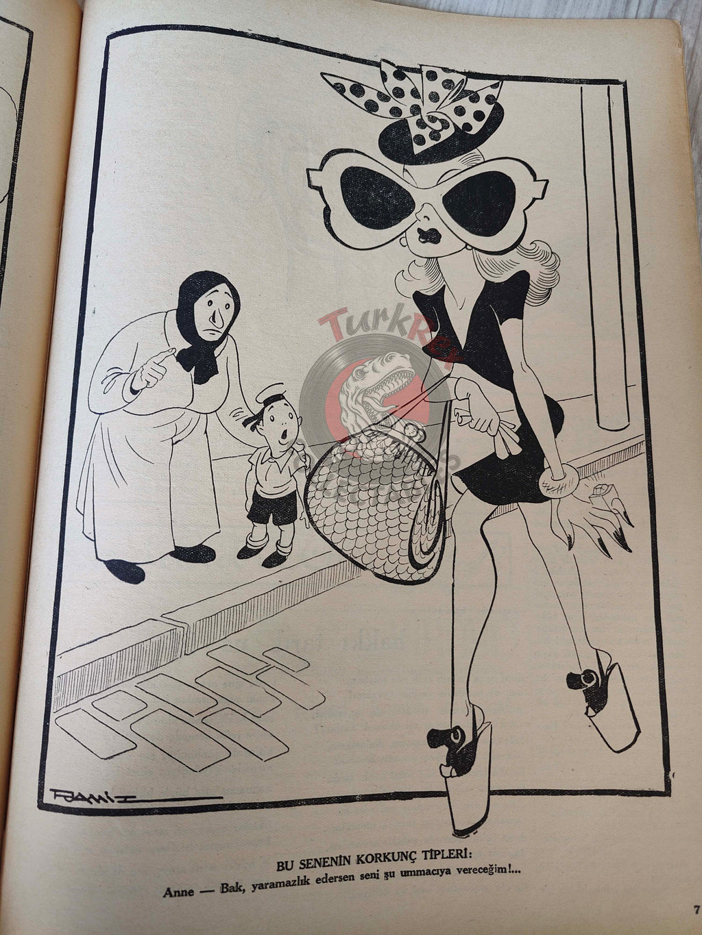 Karikatür 1944 Humor Magazine Turkish Turkey The Invasion Fleet Germany Britain USA WW2 era