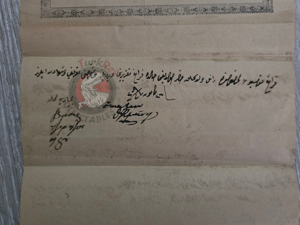 Ottoman 1894 Land Deed Vineyard in Adana Title Armenian Citizen Armenia