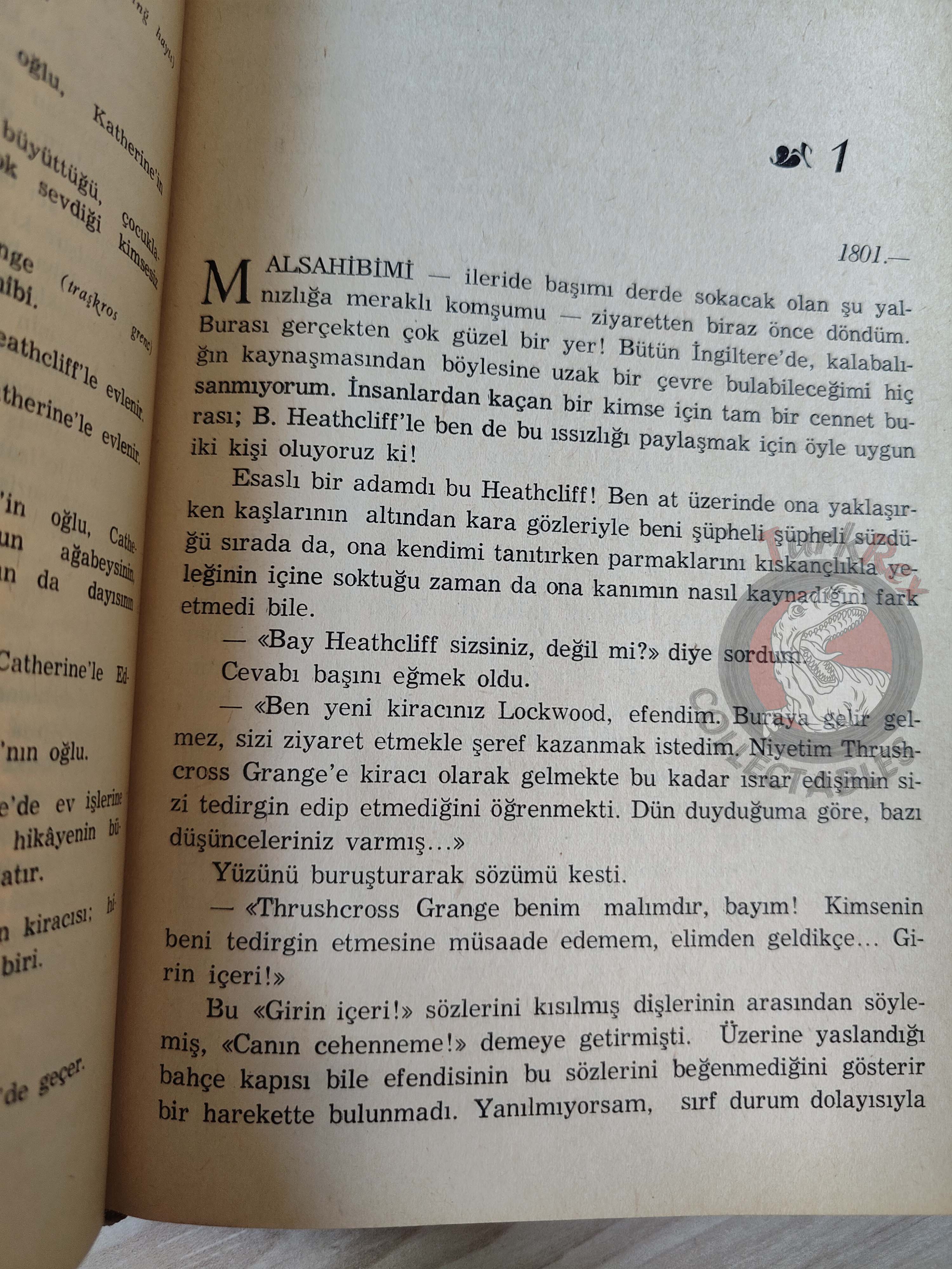 Emily Brontë – Wuthering Heights 1969 HC/DJ Turkish Book Turkey