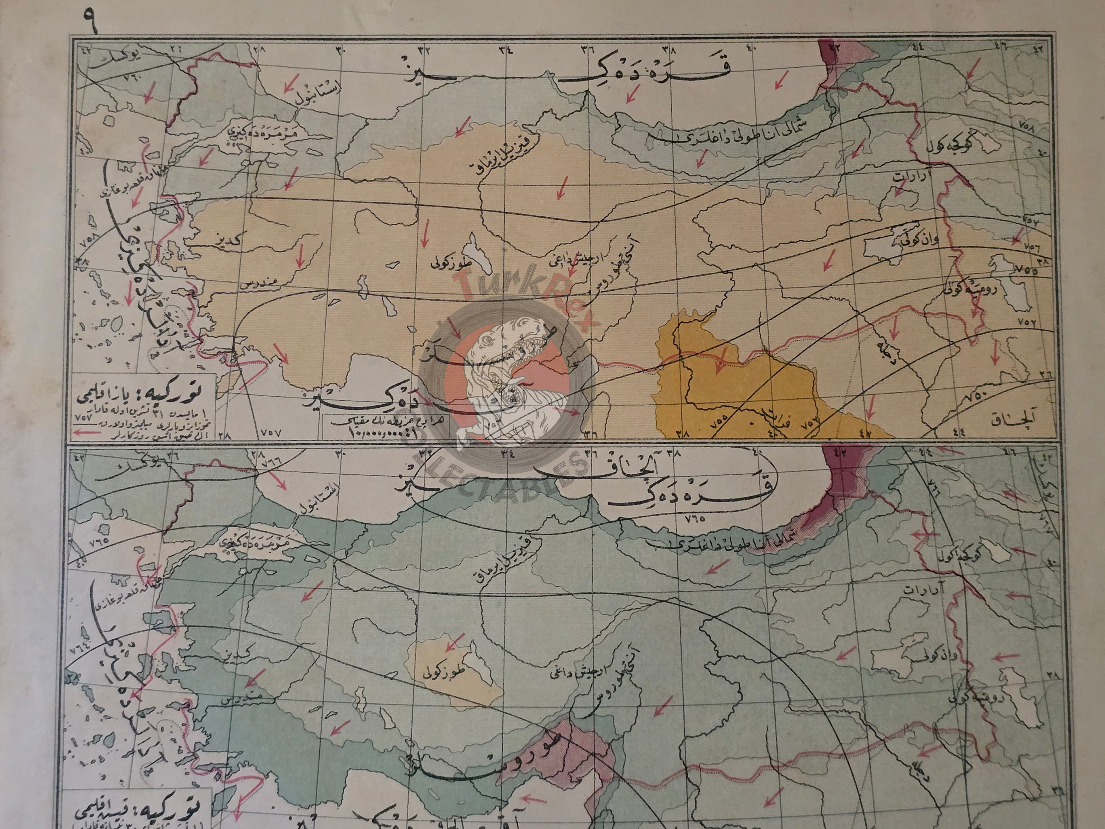 Turkey Geology Economy Population Climate Map 1928 Ottoman Atlas Faik Sabri Middle East