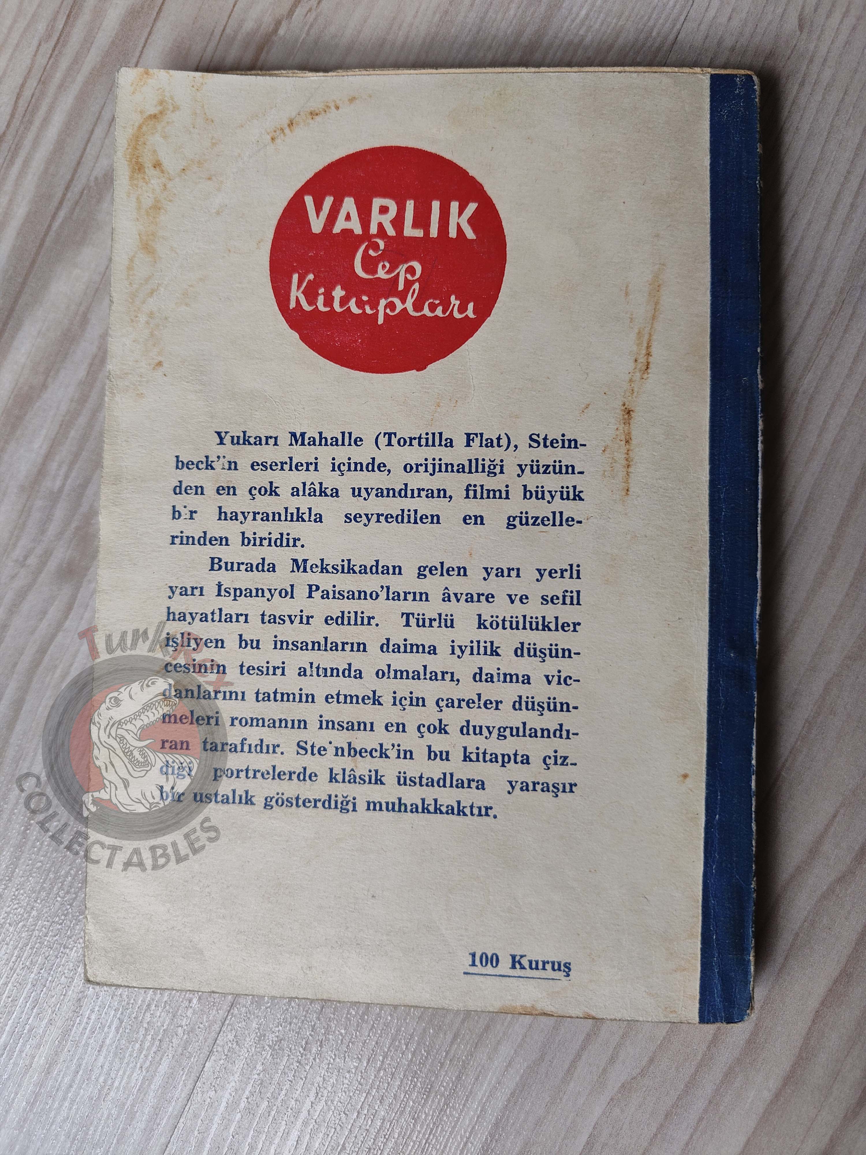 John Steinbeck – Tortilla Flat 1954 Turkish Book Turkey