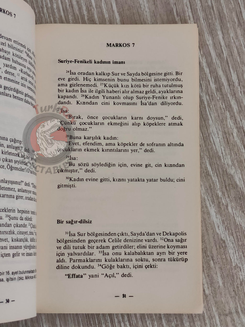 The Gospel of Mark Bible 1985 Turkish Book New Testament