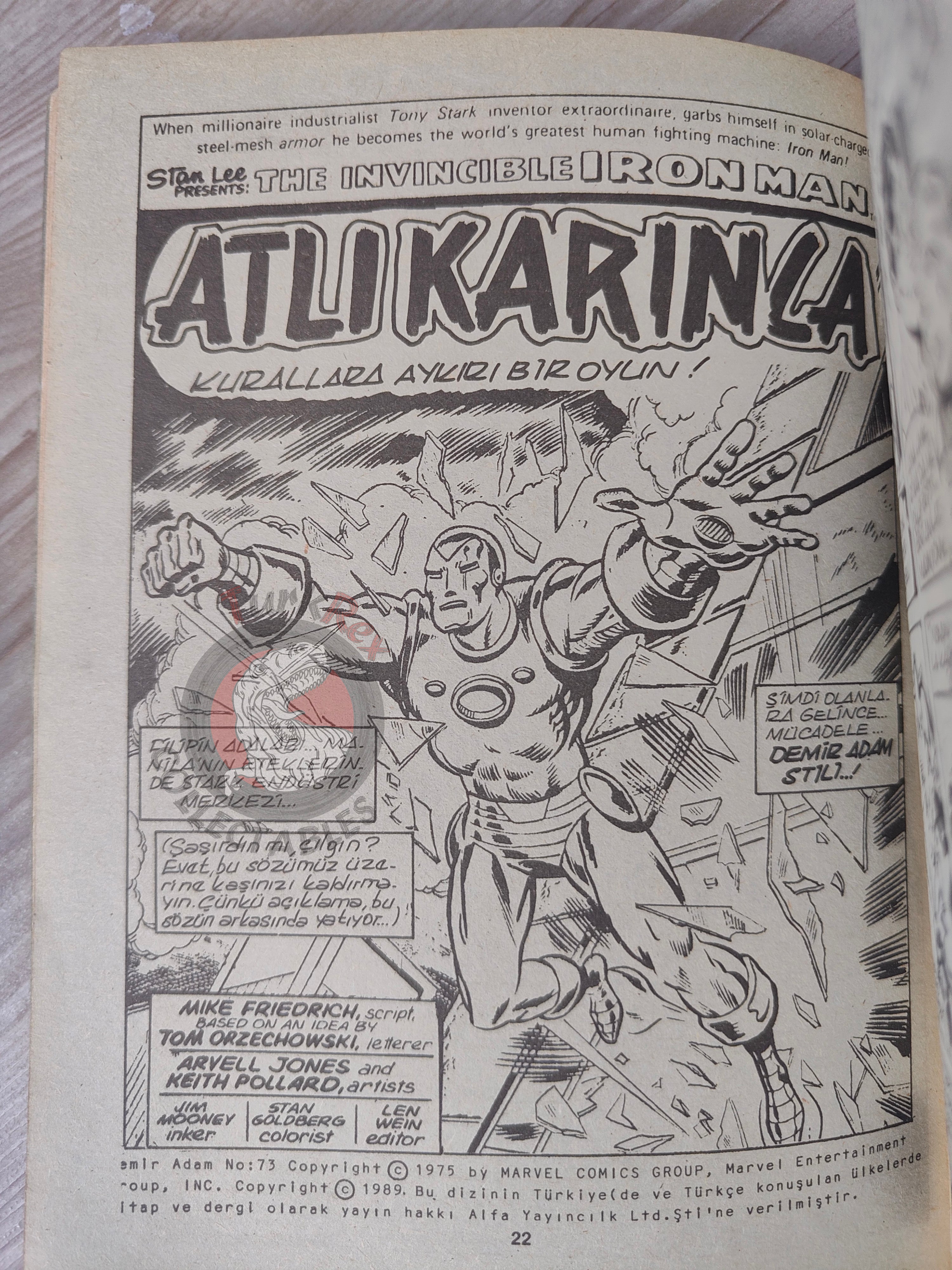 Iron Man #2 Demir Adam 1989 Turkish Comic Turkey #72 #73 #74 #75