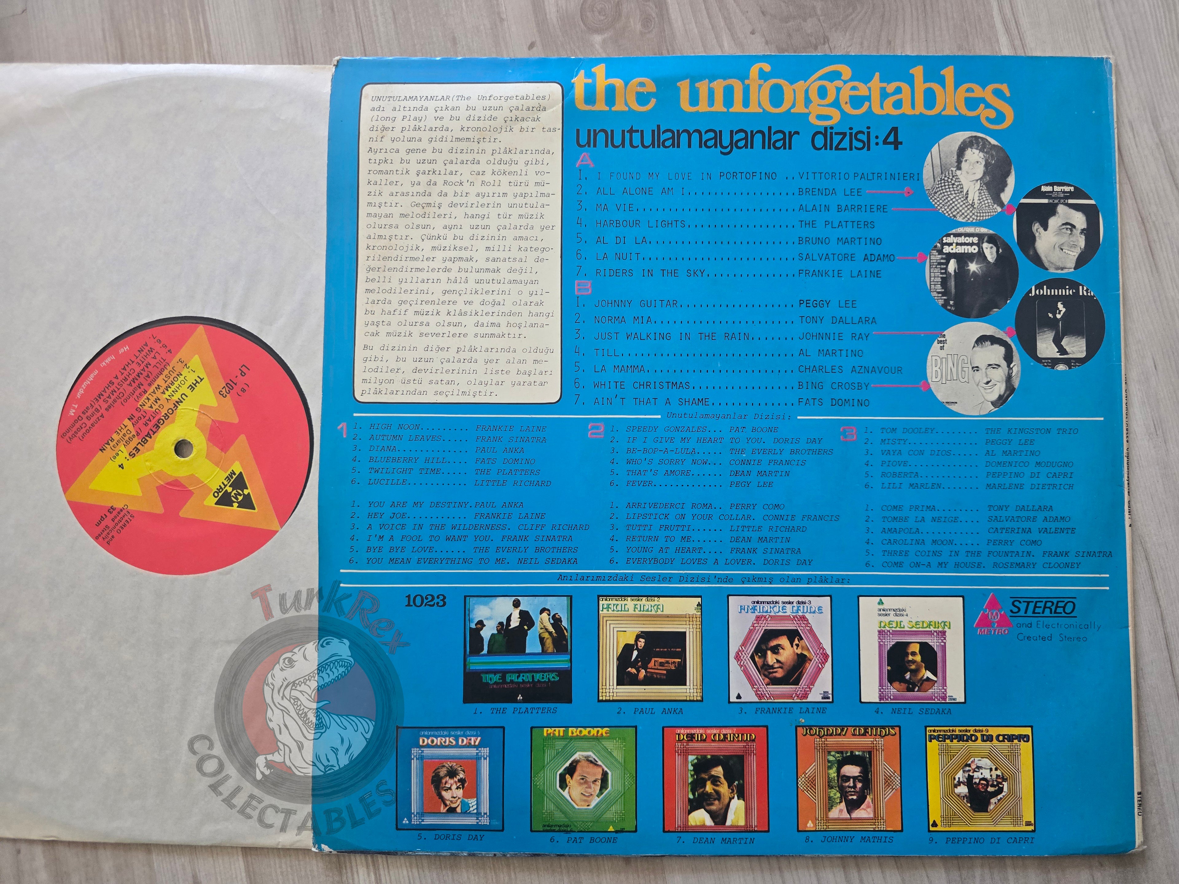Various – The Unforgetables 4 Turkish Pressing Vinyl Turkey Edition